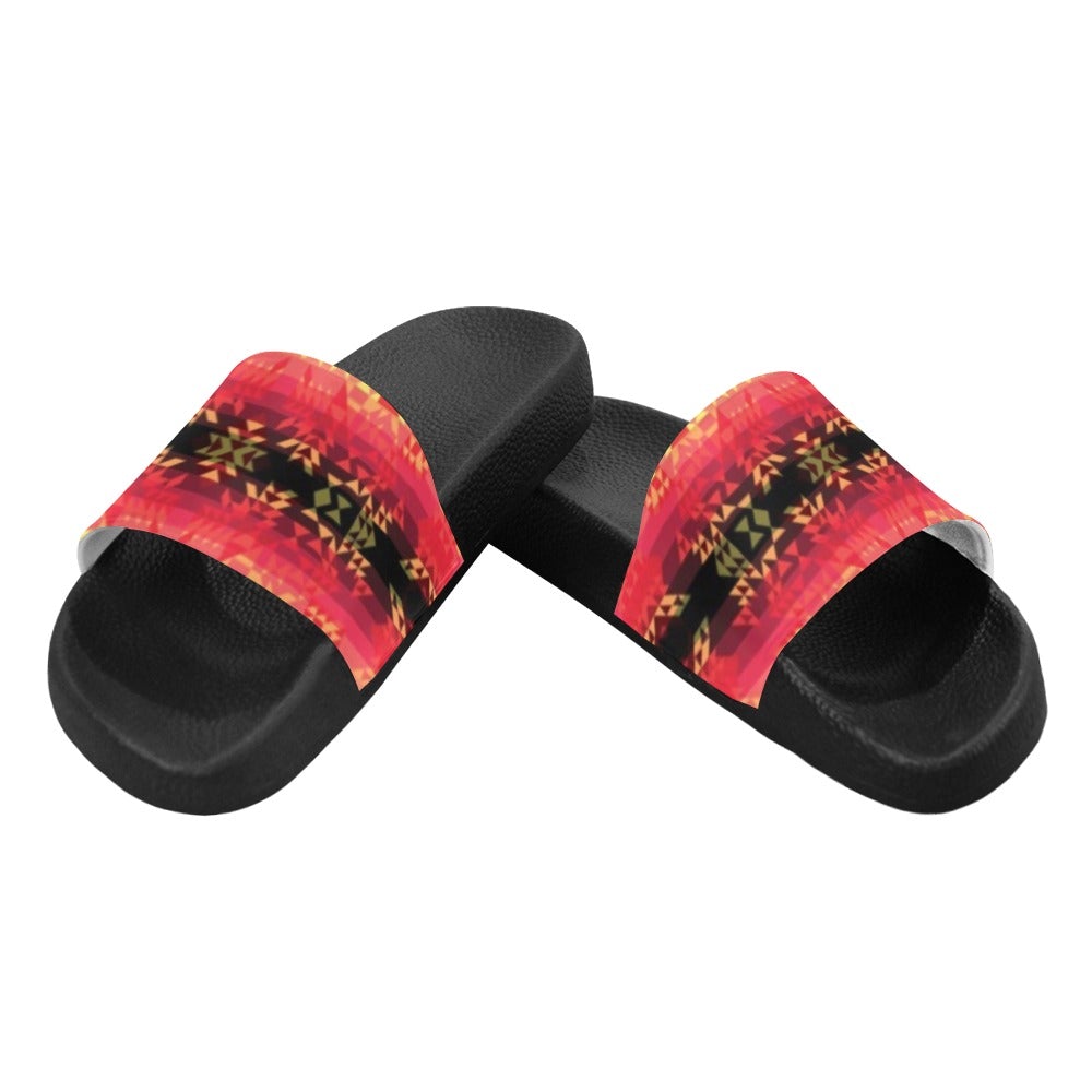 Soleil Fusion Rouge Men's Slide Sandals (Model 057) sandals e-joyer 