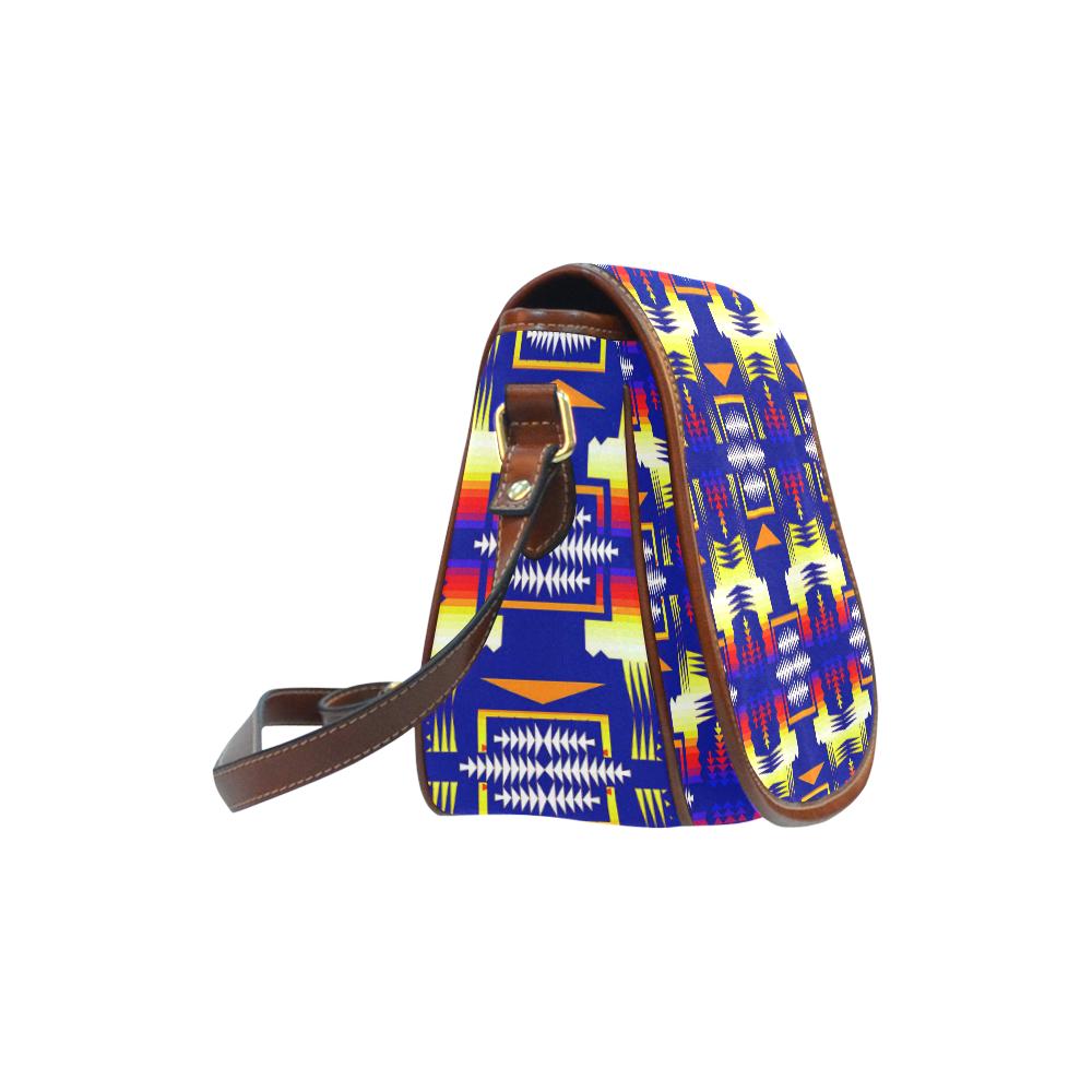 Southwest Rainbow Sage Saddle Bag/Small (Model 1649) Full Customization Saddle Bag/Small (Full Customization) e-joyer 