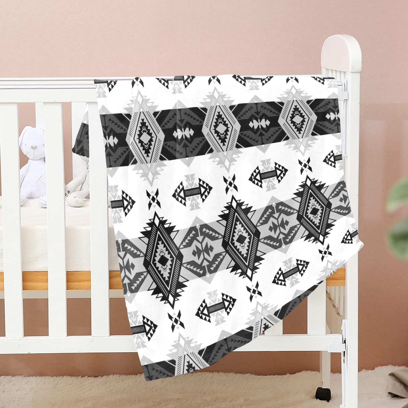 Sovereign Nation Black and White Baby Blanket 40"x50" Baby Blanket 40"x50" e-joyer 