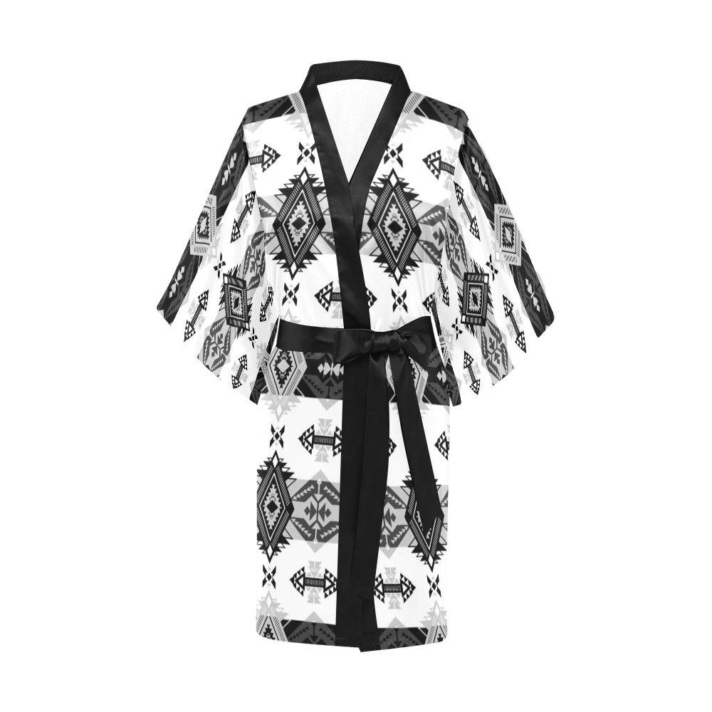 Sovereign Nation Black and White Kimono Robe Artsadd 