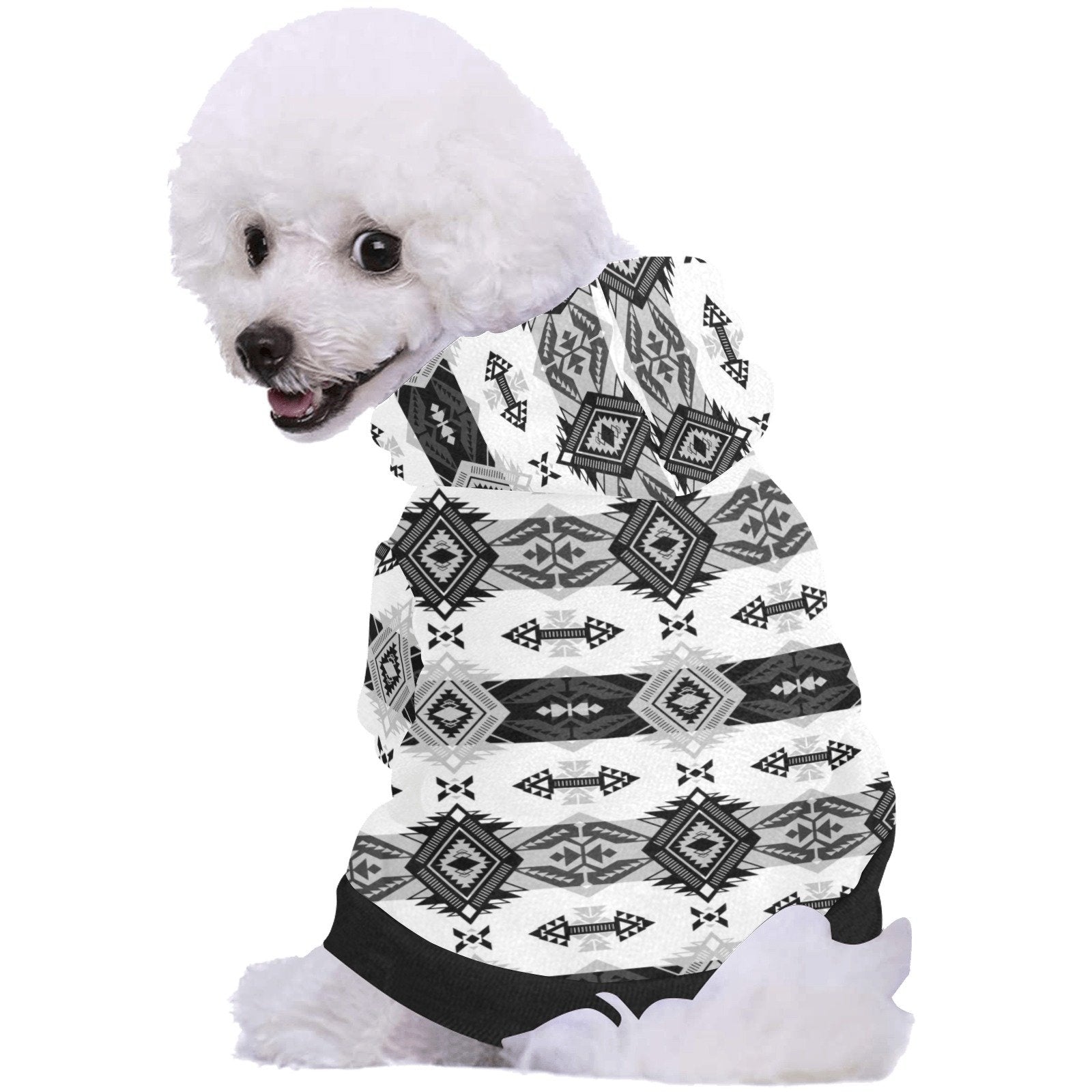 Sovereign Nation Black and White Pet Dog Hoodie Pet Dog Hoodie e-joyer 