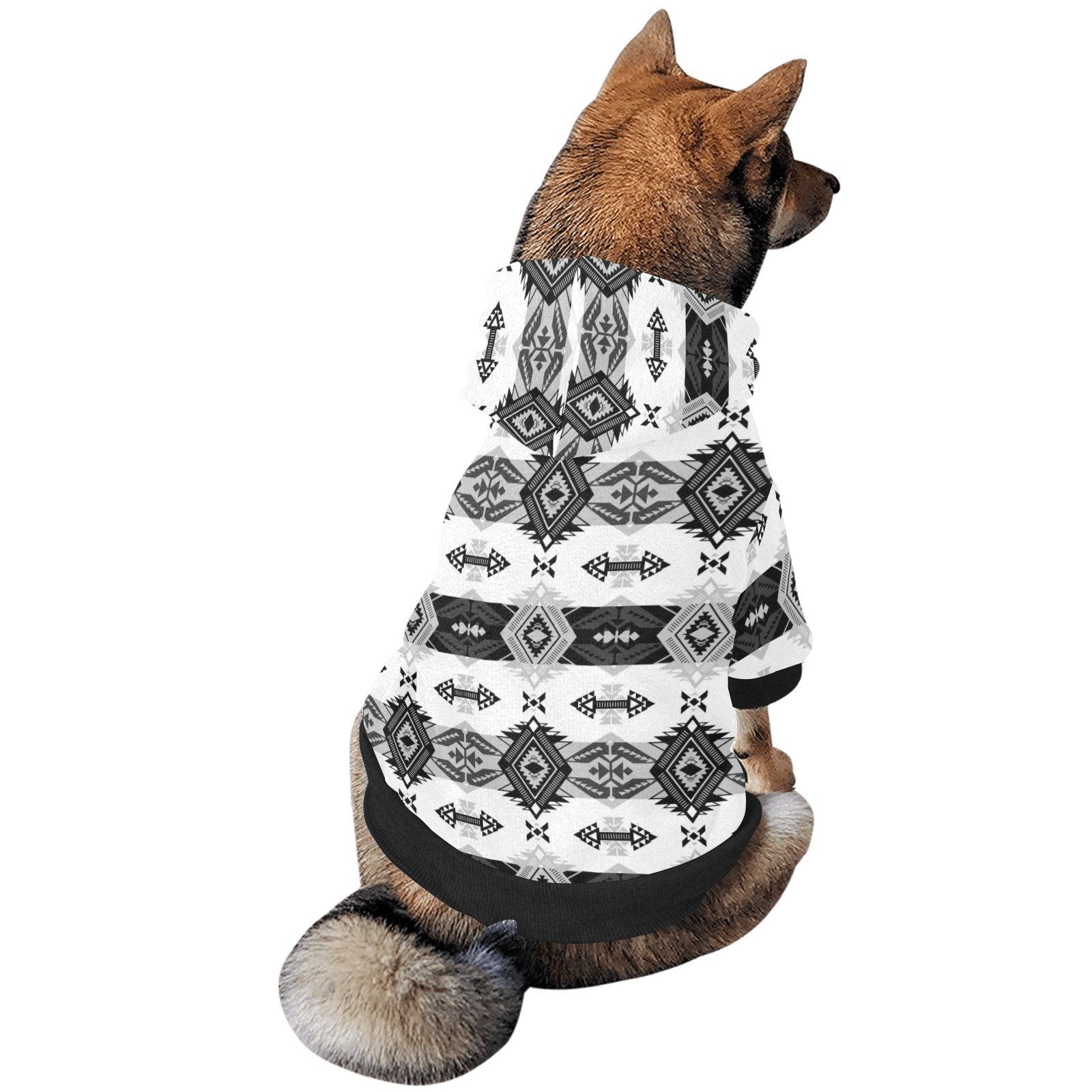 Sovereign Nation Black and White Pet Dog Hoodie Pet Dog Hoodie e-joyer 