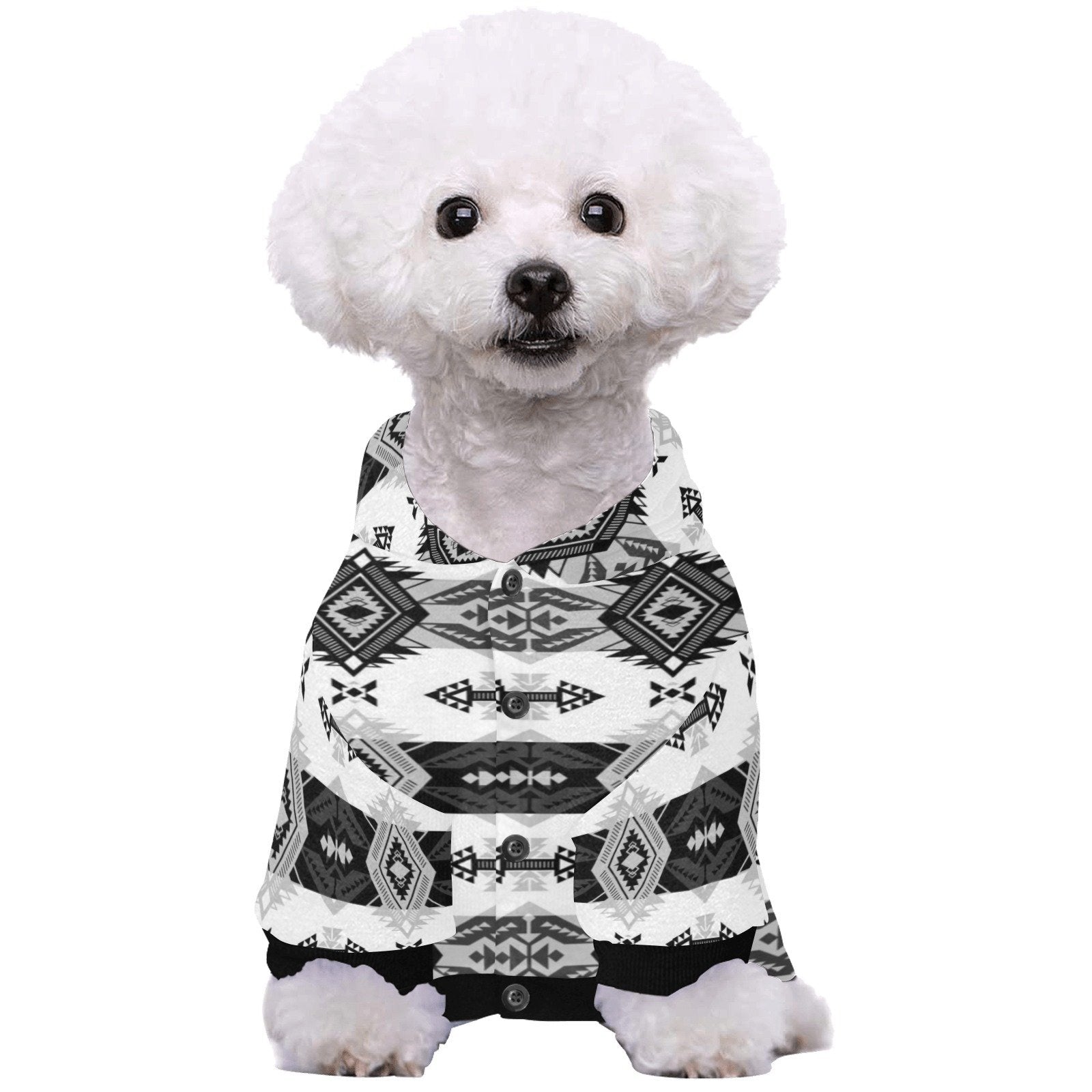 Sovereign Nation Black and White Pet Dog Hoodie Pet Dog Hoodie e-joyer 