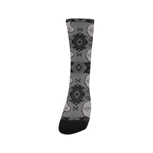 Sovereign Nation Gray with Wolf Trouser Socks Socks e-joyer 