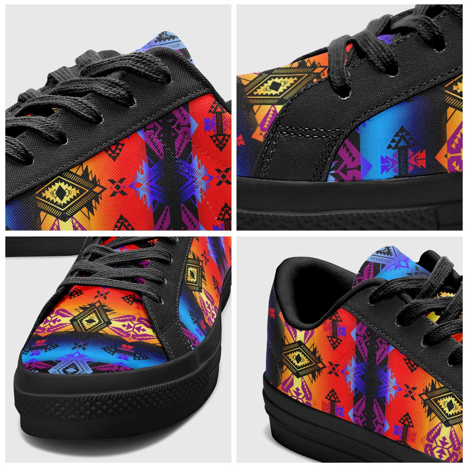 Sovereign Nation Sunset Aapisi Low Top Canvas Shoes Black Sole 49 Dzine 