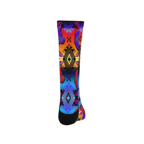 Soveriegn Nation Sunset with Wolf Trouser Socks Socks e-joyer 