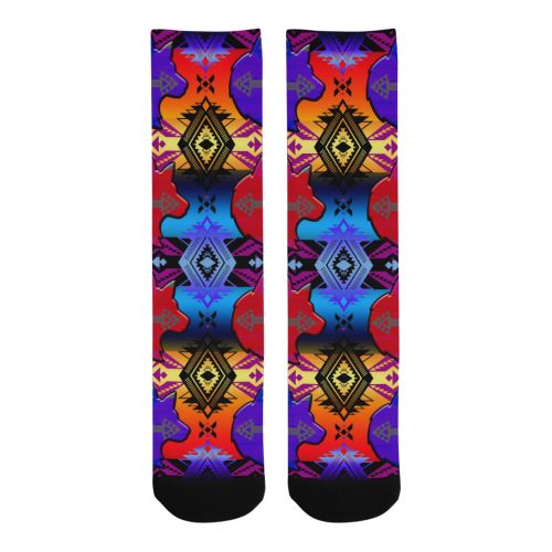 Soveriegn Nation Sunset with Wolf Trouser Socks Socks e-joyer 