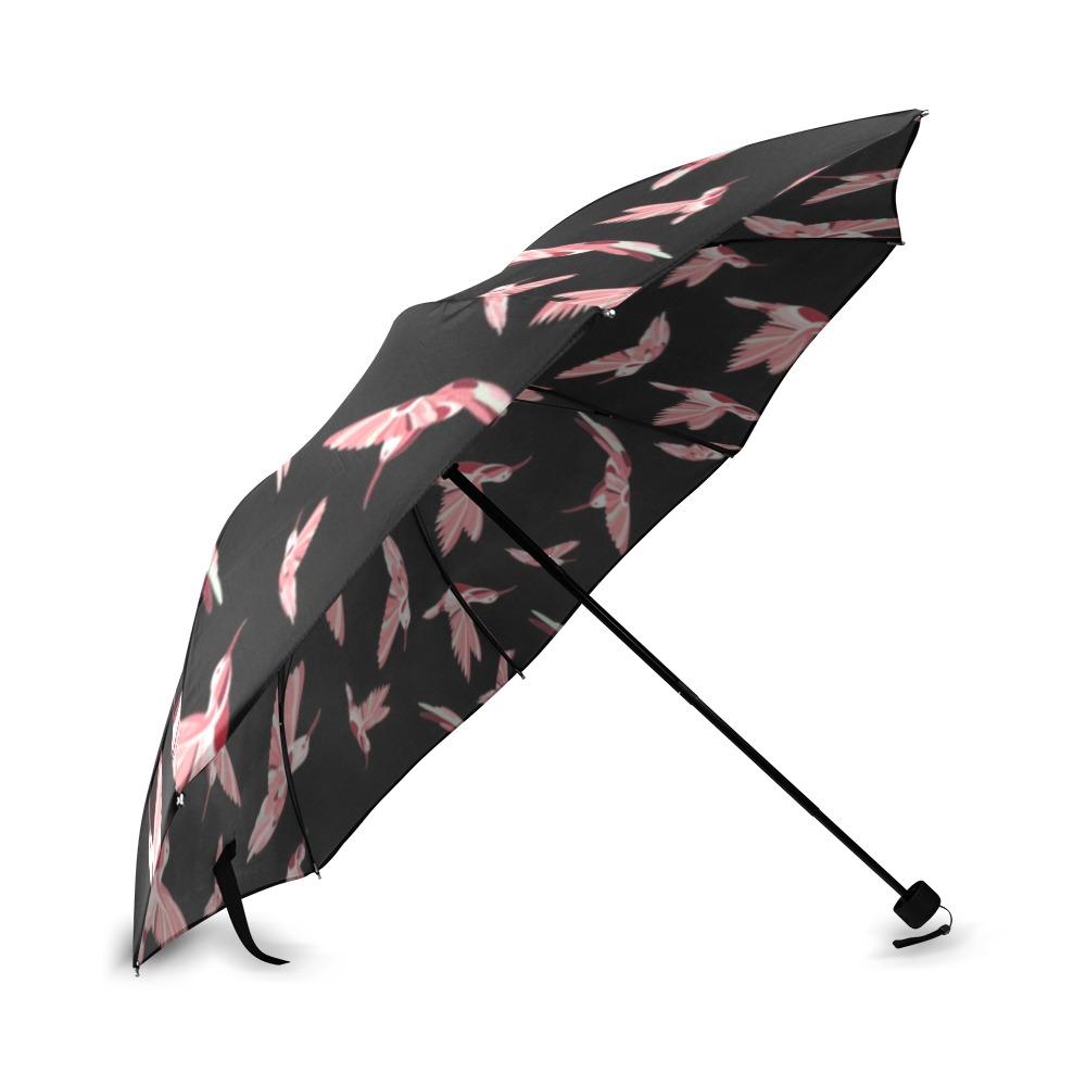 Strawberry Black Foldable Umbrella (Model U01) Foldable Umbrella e-joyer 