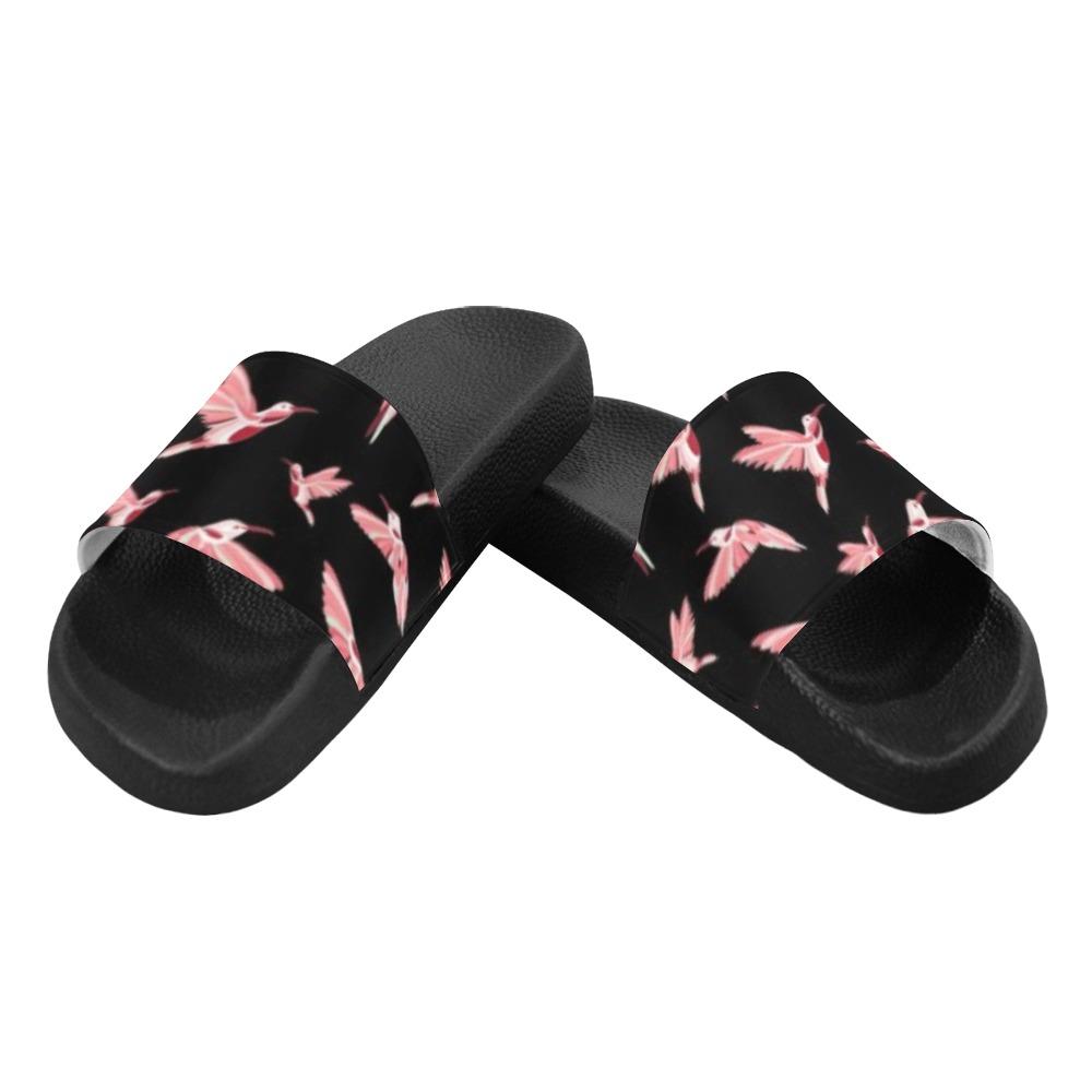 Strawberry Black Men's Slide Sandals (Model 057) Men's Slide Sandals (057) e-joyer 