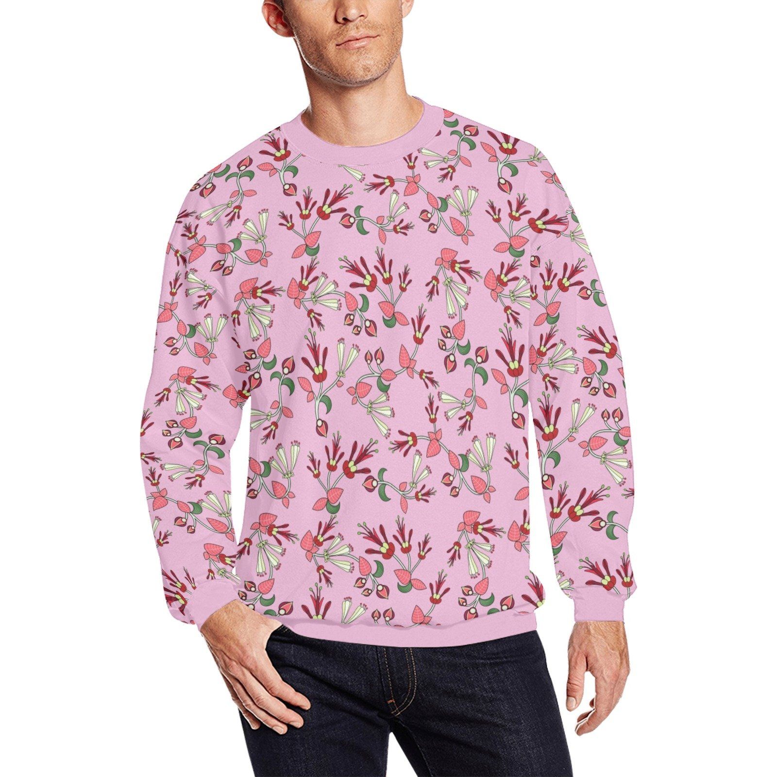 Strawberry Floral All Over Print Crewneck Sweatshirt for Men (Model H18) shirt e-joyer 