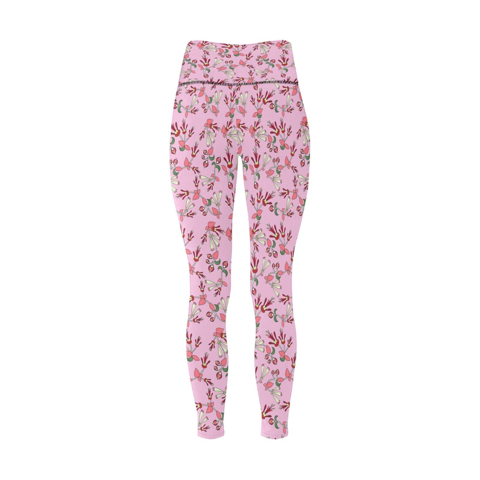 Strawberry Floral All Over Print High-Waisted Leggings (Model L36) High-Waisted Leggings (L36) e-joyer 