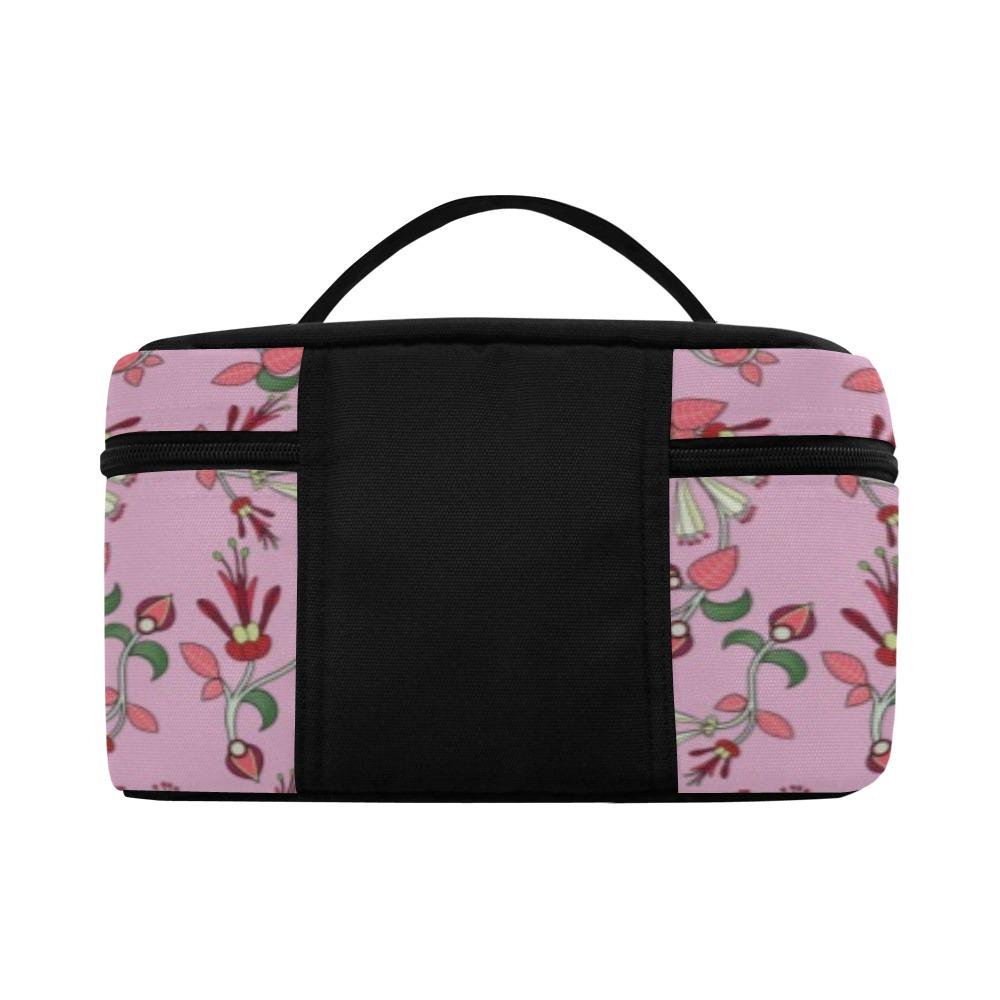 Strawberry Floral Cosmetic Bag/Large (Model 1658) bag e-joyer 