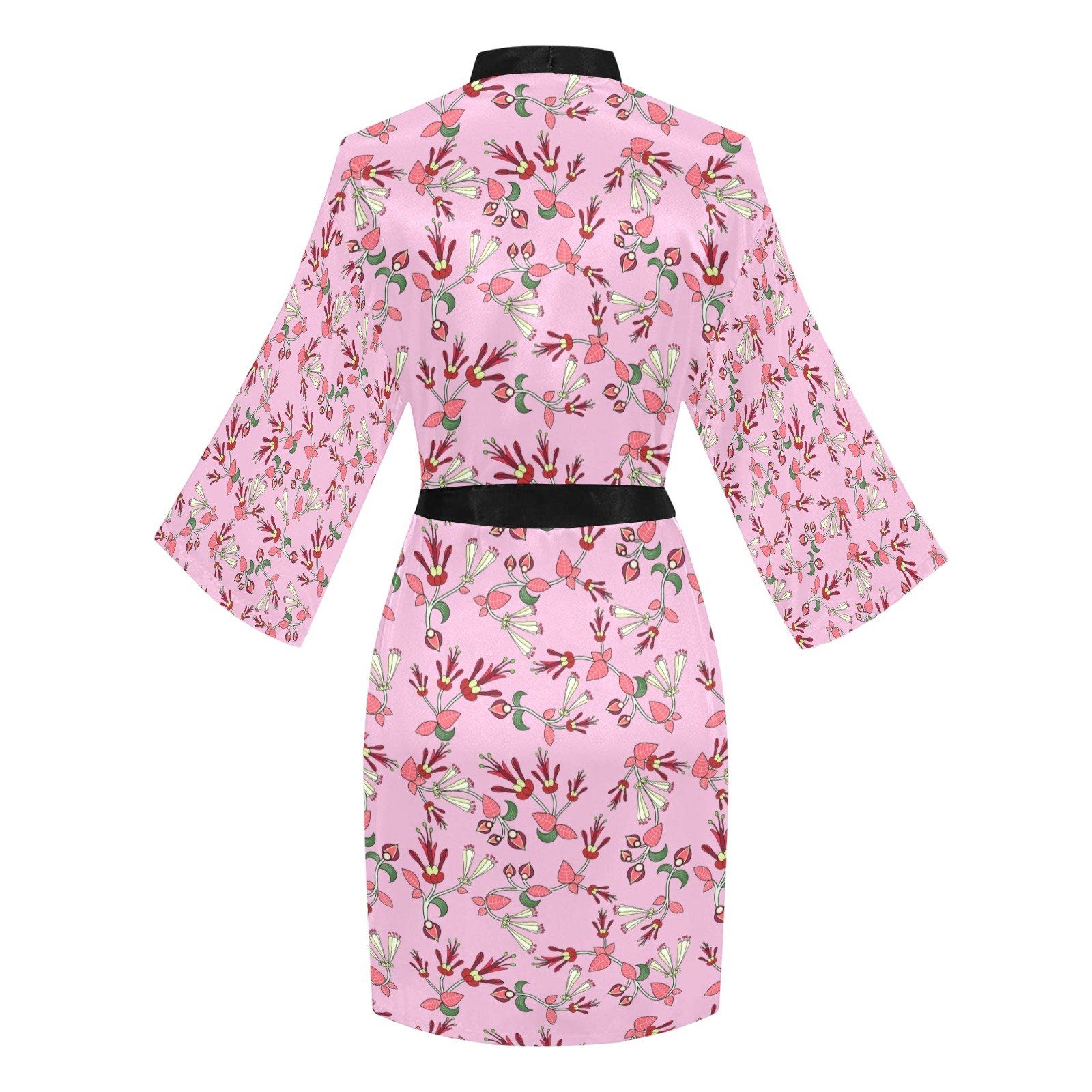Strawberry Floral Long Sleeve Kimono Robe Long Sleeve Kimono Robe e-joyer 