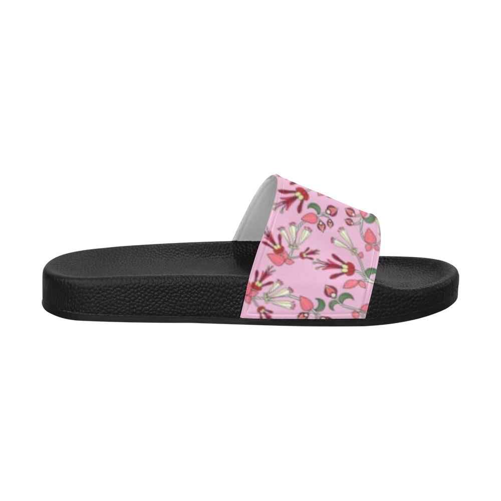 Strawberry Floral Men's Slide Sandals (Model 057) Men's Slide Sandals (057) e-joyer 