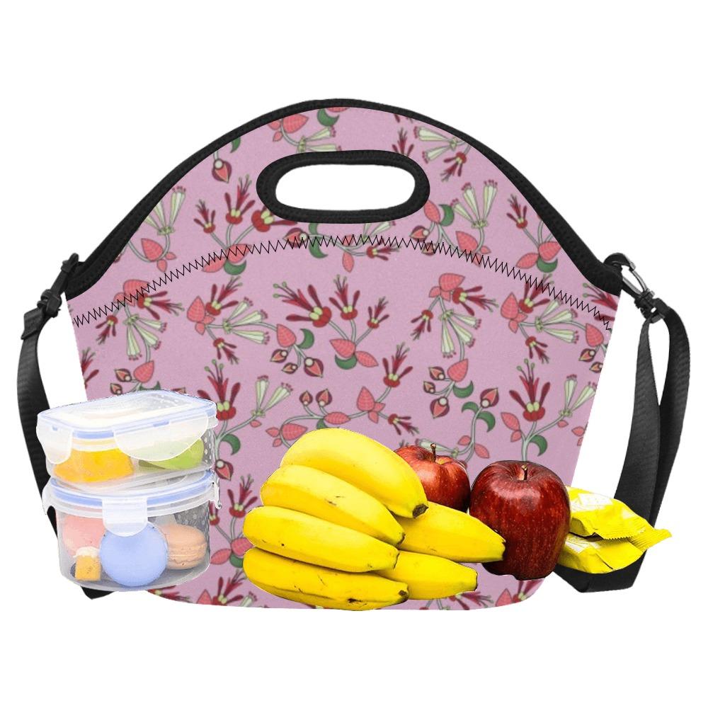 Strawberry Floral Neoprene Lunch Bag/Large (Model 1669) bag e-joyer 