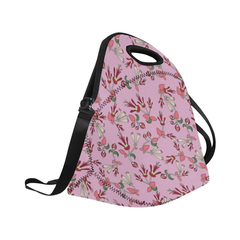 Strawberry Floral Neoprene Lunch Bag/Large (Model 1669) bag e-joyer 