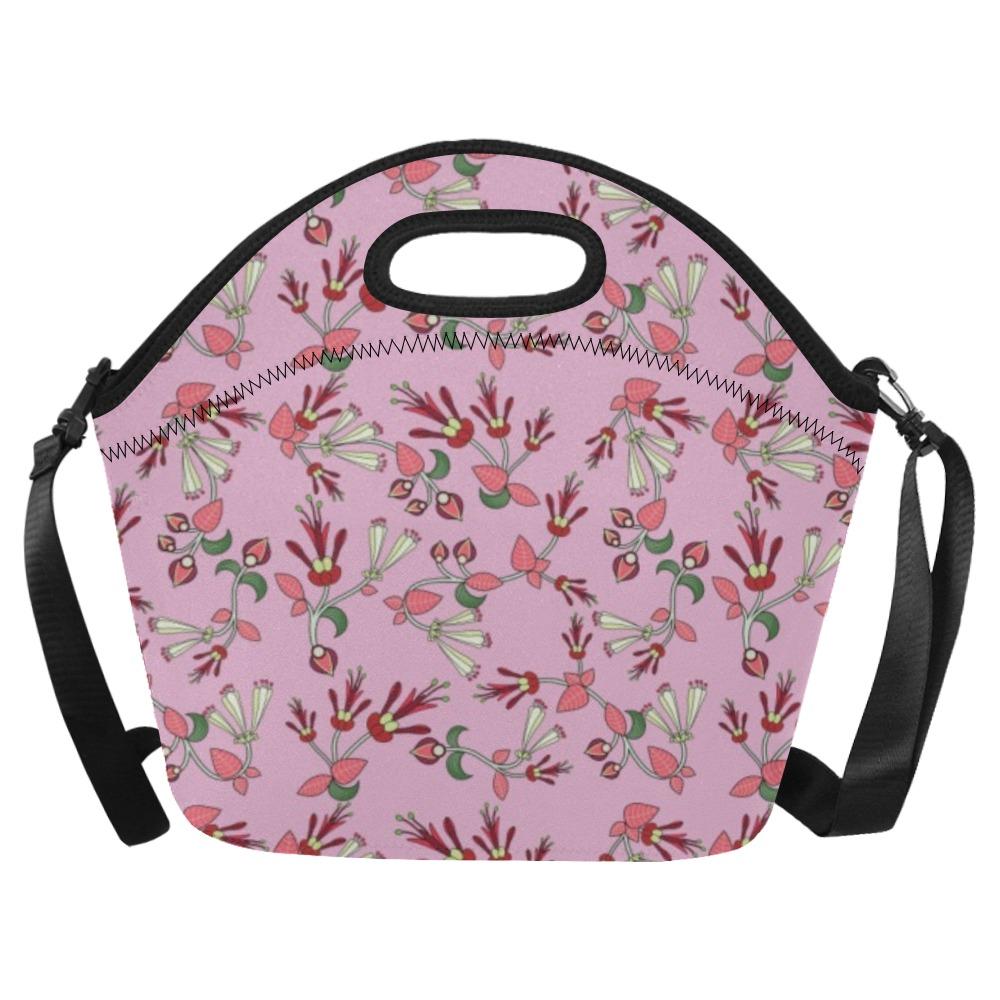 Strawberry Floral Neoprene Lunch Bag/Large (Model 1669) bag e-joyer 