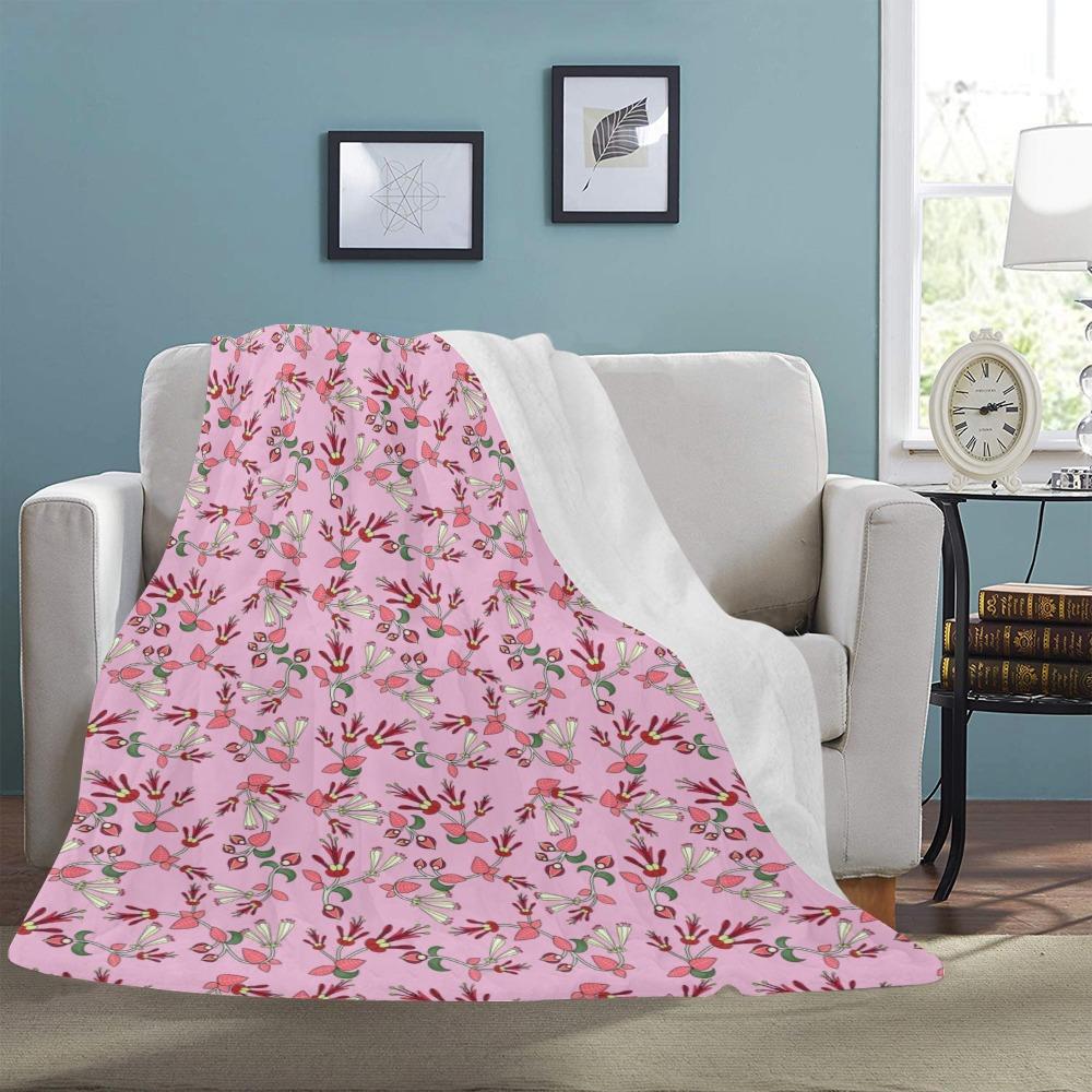 Strawberry Floral Ultra-Soft Micro Fleece Blanket 60"x80" Ultra-Soft Blanket 60''x80'' e-joyer 