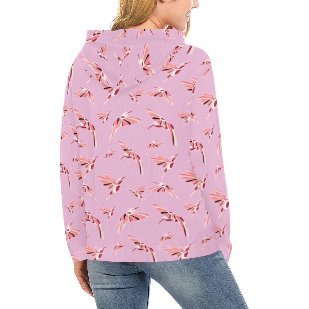 Strawberry Pink All Over Print Hoodie for Women (USA Size) (Model H13) All Over Print Hoodie for Women (H13) e-joyer 