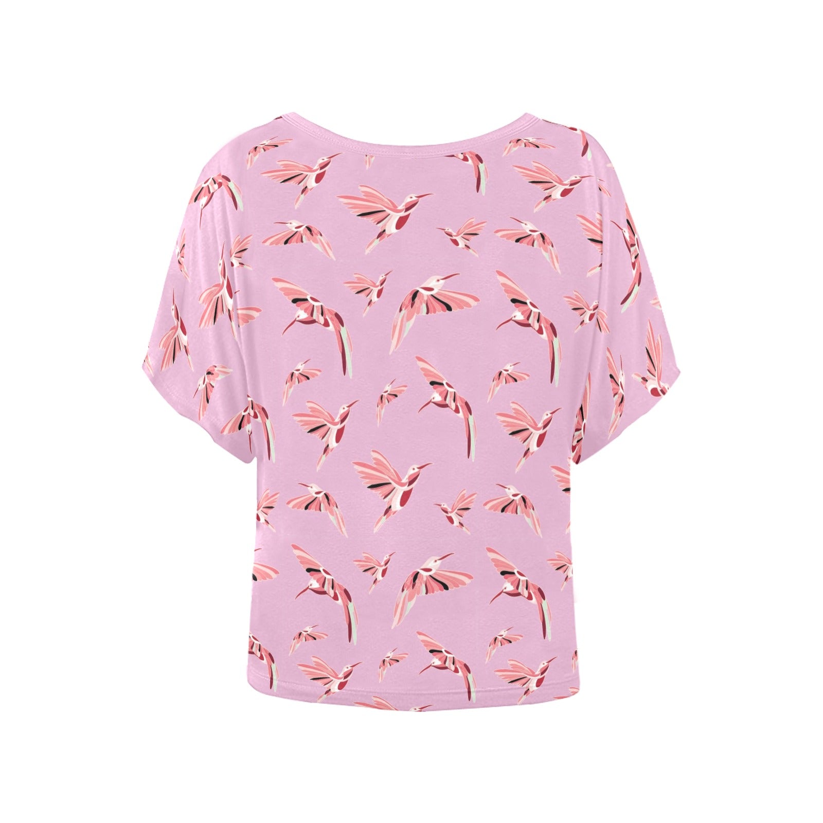Strawberry Pink Women's Batwing-Sleeved Blouse T shirt (Model T44) Women's Batwing-Sleeved Blouse T shirt (T44) e-joyer 