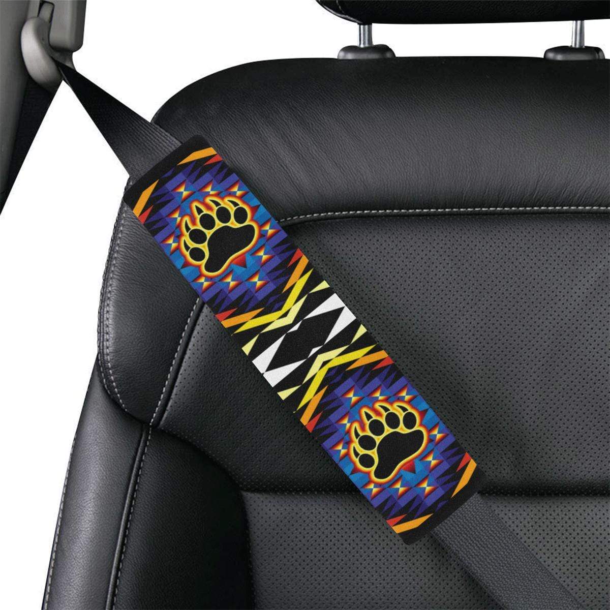 Sunset Bearpaw Blanket Car Seat Belt Cover 7''x12.6'' Car Seat Belt Cover 7''x12.6'' e-joyer 