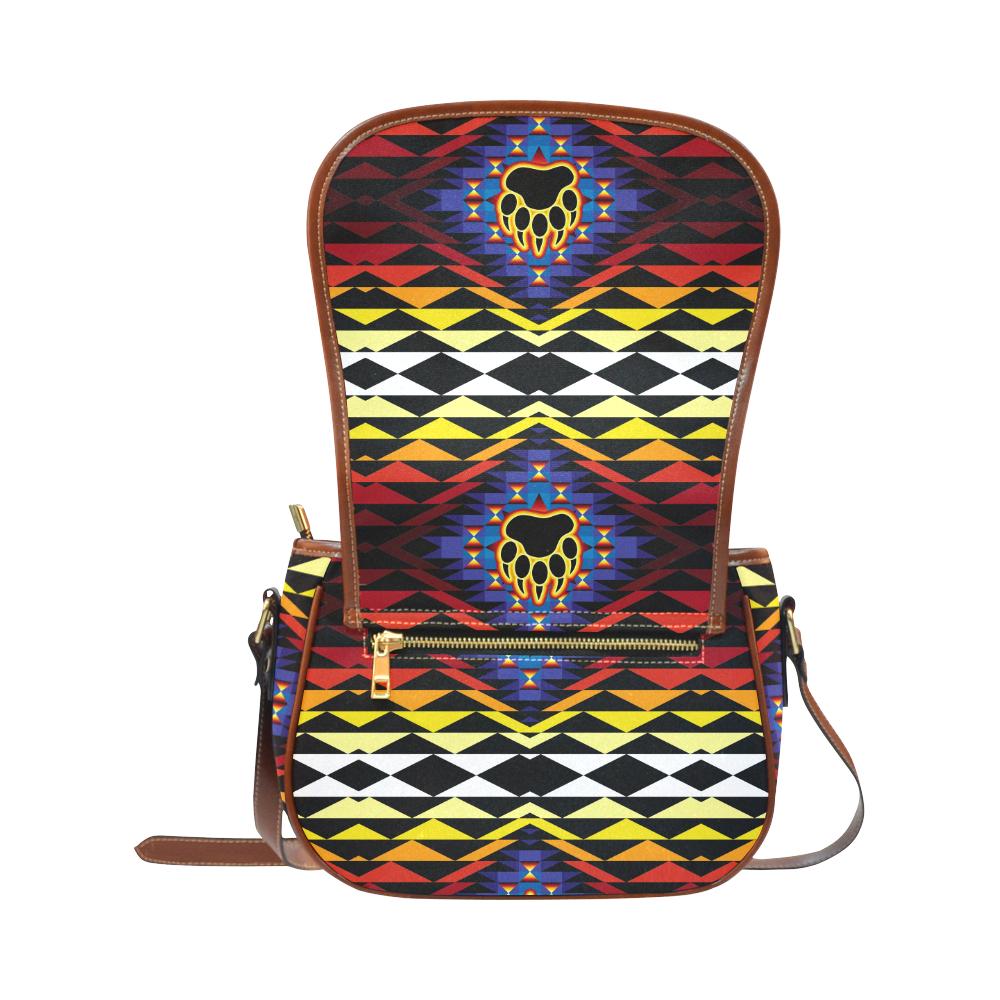 Sunset Bearpaw Blanket Saddle Bag/Small (Model 1649) Full Customization Saddle Bag/Small (Full Customization) e-joyer 
