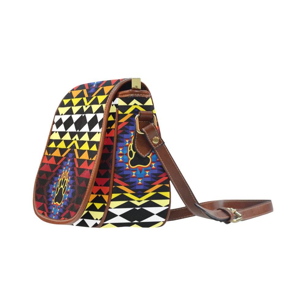 Sunset Bearpaw Blanket Saddle Bag/Small (Model 1649) Full Customization Saddle Bag/Small (Full Customization) e-joyer 