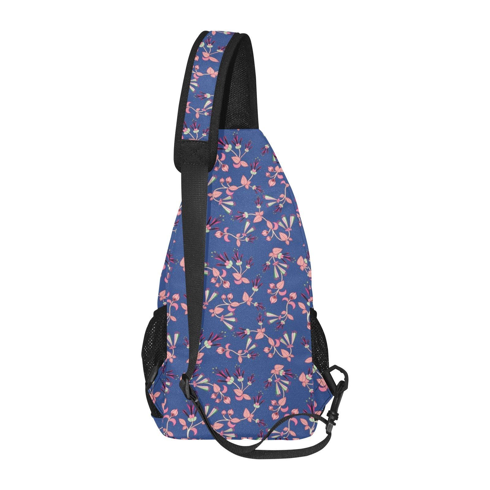 Swift Floral Peach Blue All Over Print Chest Bag (Model 1719) All Over Print Chest Bag (1719) e-joyer 