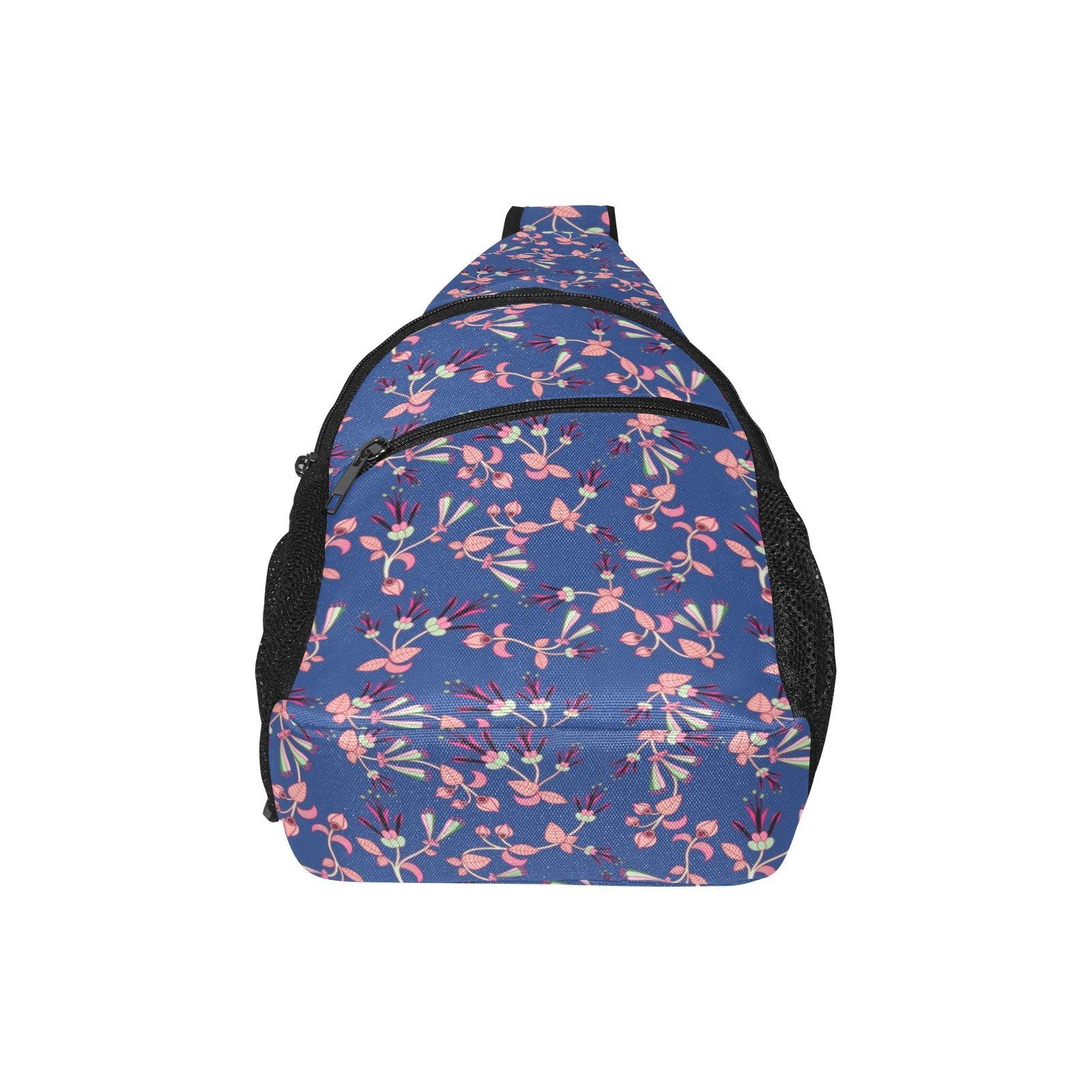 Swift Floral Peach Blue All Over Print Chest Bag (Model 1719) All Over Print Chest Bag (1719) e-joyer 