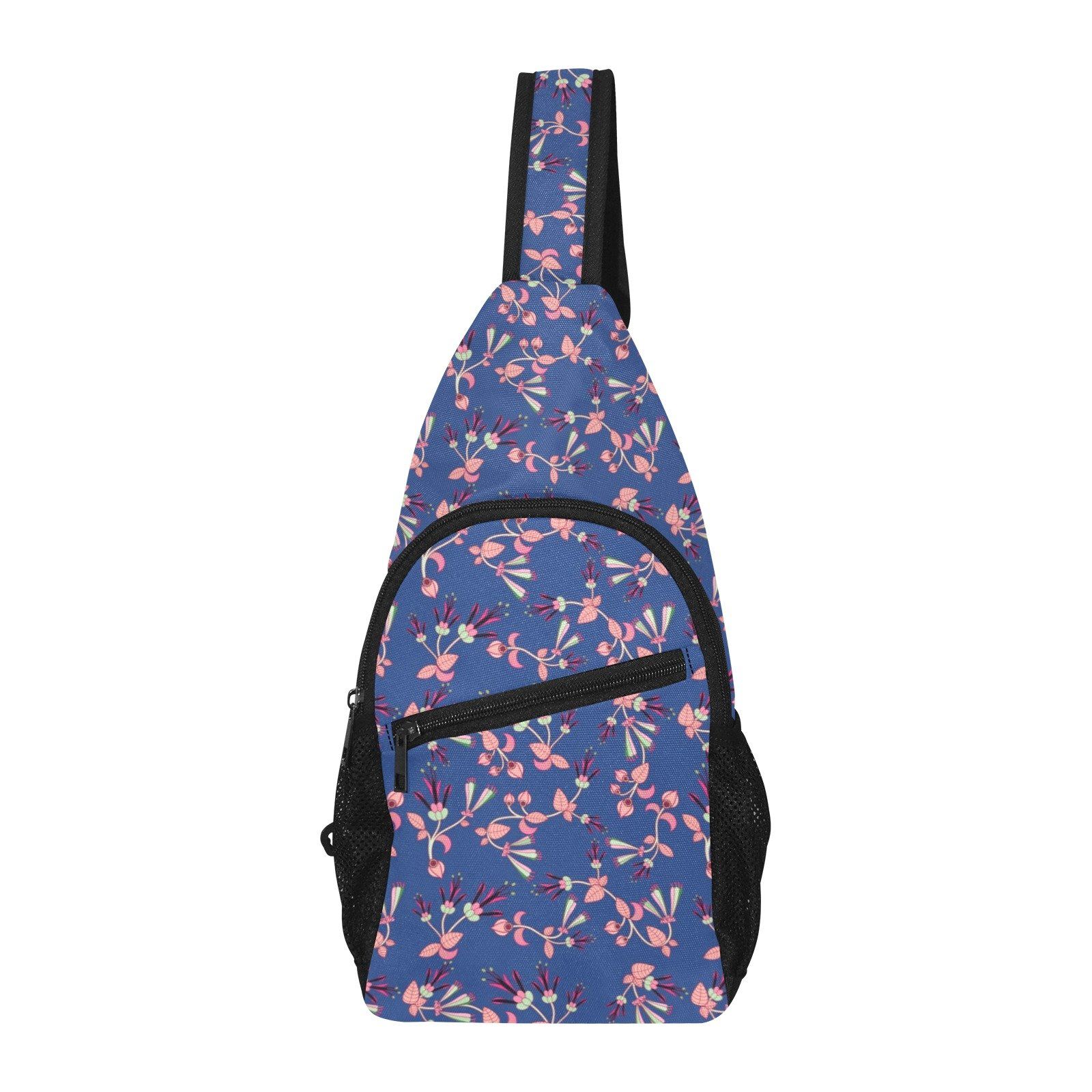 Swift Floral Peach Blue All Over Print Chest Bag (Model 1719) All Over Print Chest Bag (1719) e-joyer 