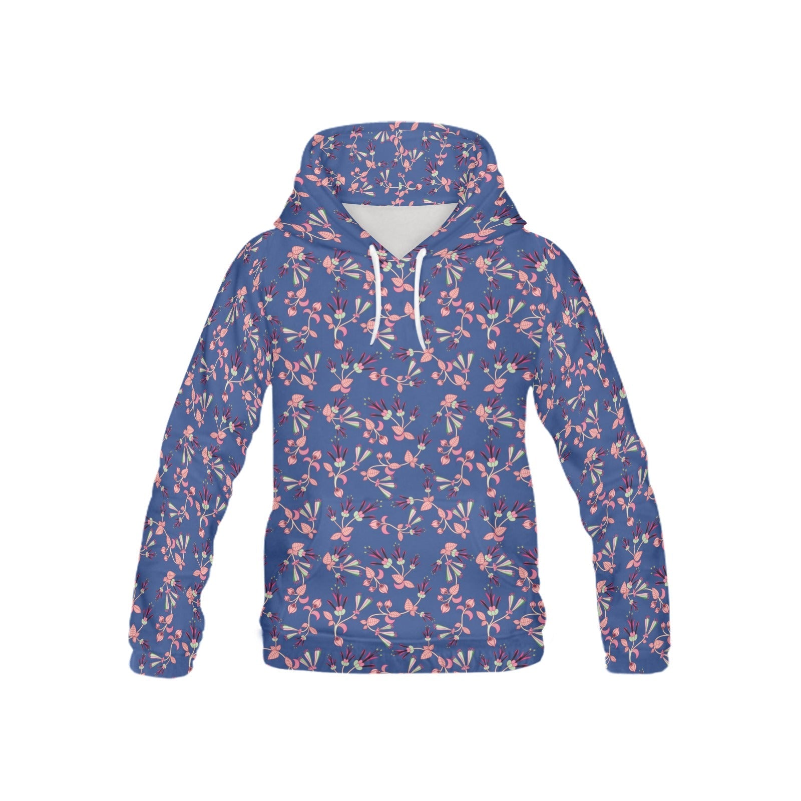 Swift Floral Peach Blue All Over Print Hoodie for Kid (USA Size) (Model H13) All Over Print Hoodie for Kid (H13) e-joyer 