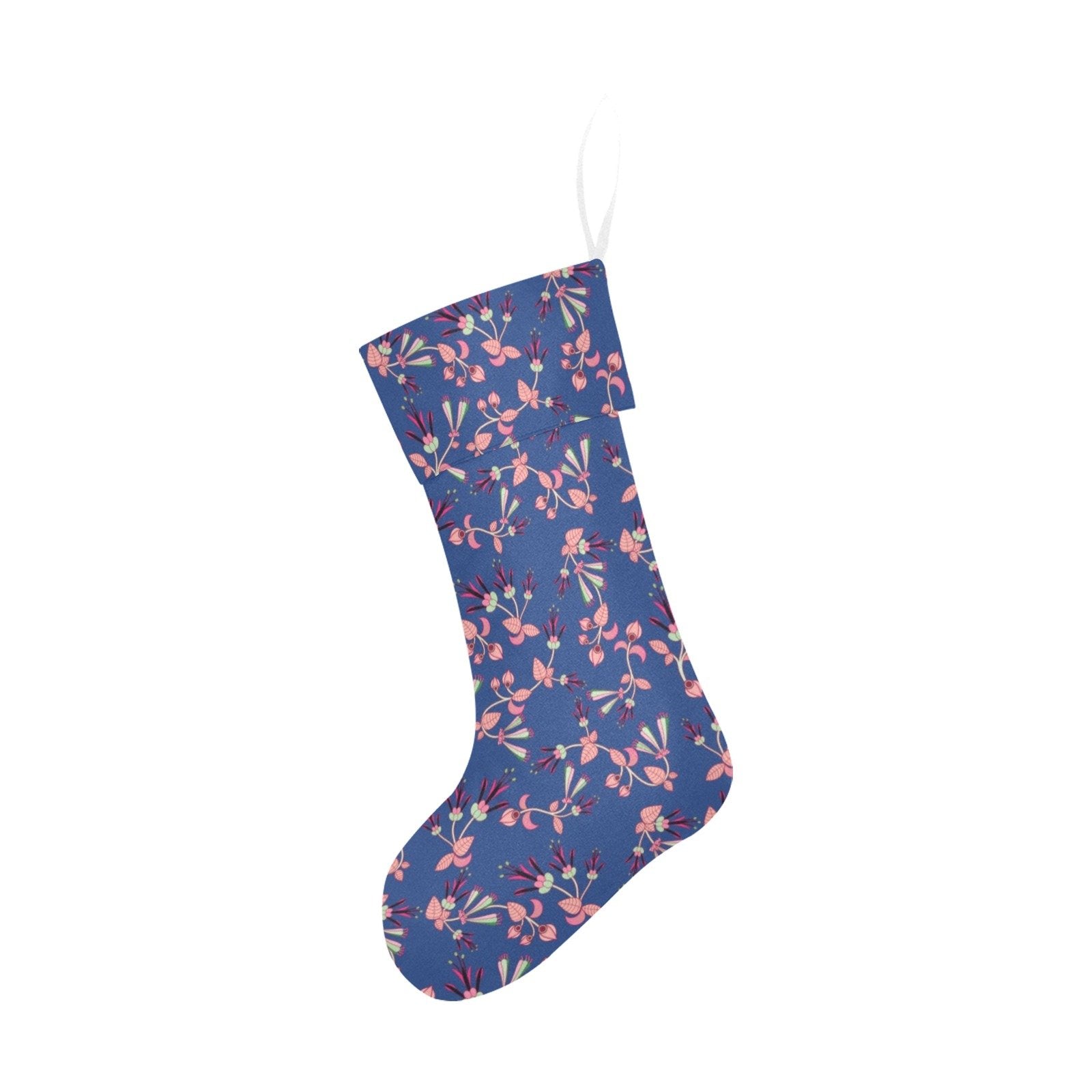 Swift Floral Peach Blue Christmas Stocking holiday stocking e-joyer 