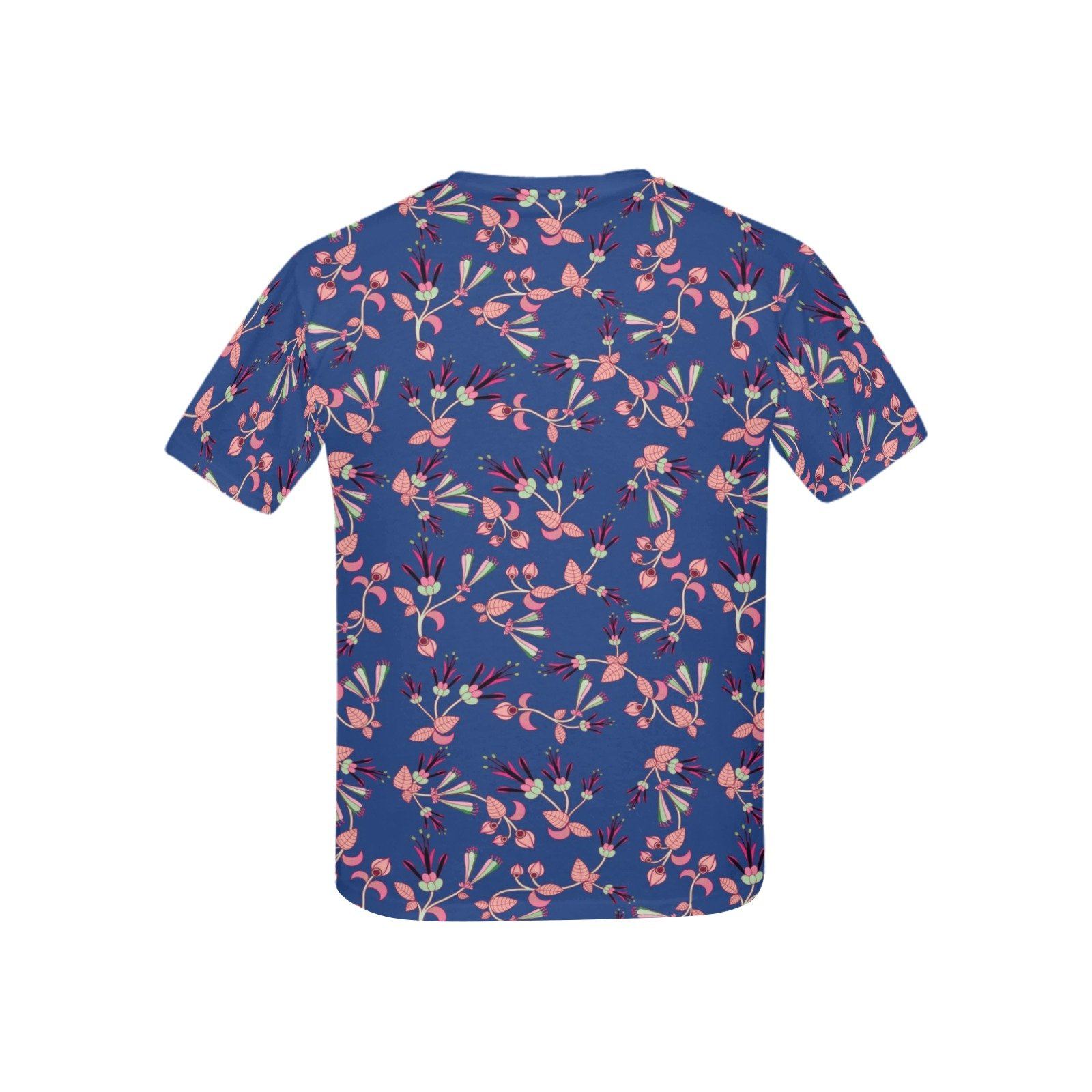 Swift Floral Peach Blue Kids' All Over Print T-shirt (USA Size) (Model T40) All Over Print T-shirt for Kid (T40) e-joyer 