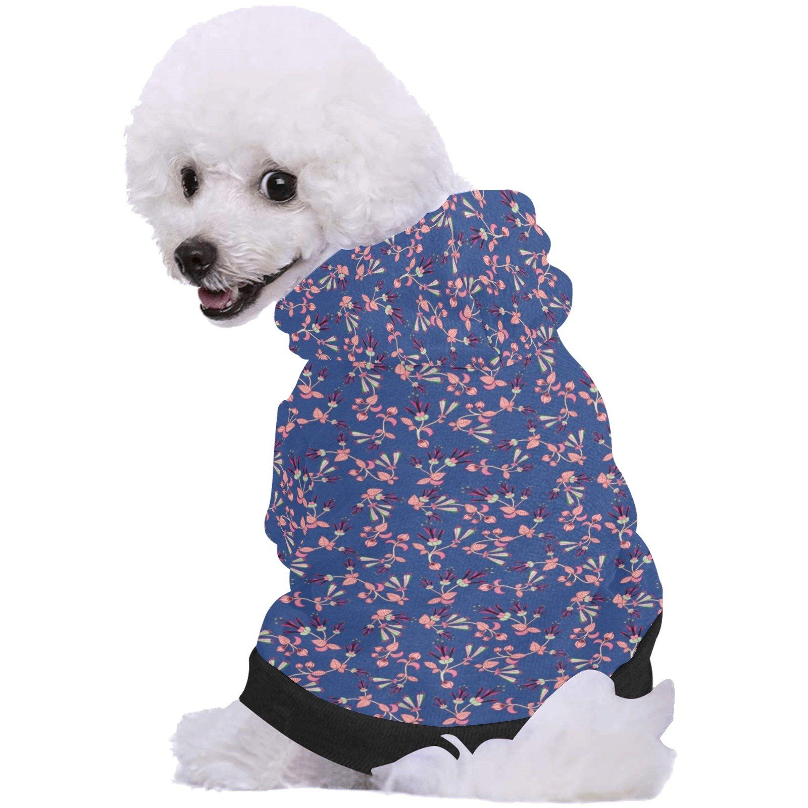 Swift Floral Peach Blue Pet Dog Hoodie Pet Dog Hoodie e-joyer 