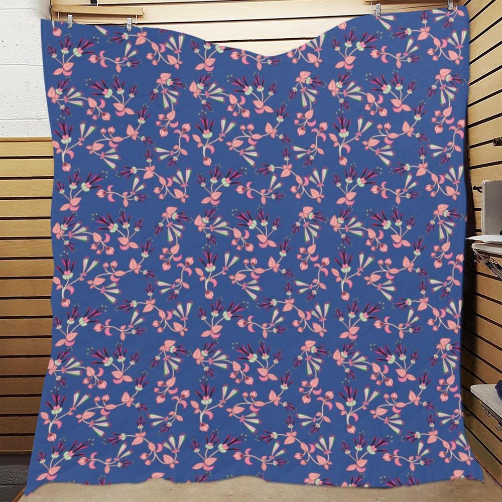 Swift Floral Peach Blue Quilt 70"x80" Quilt 70"x80" e-joyer 