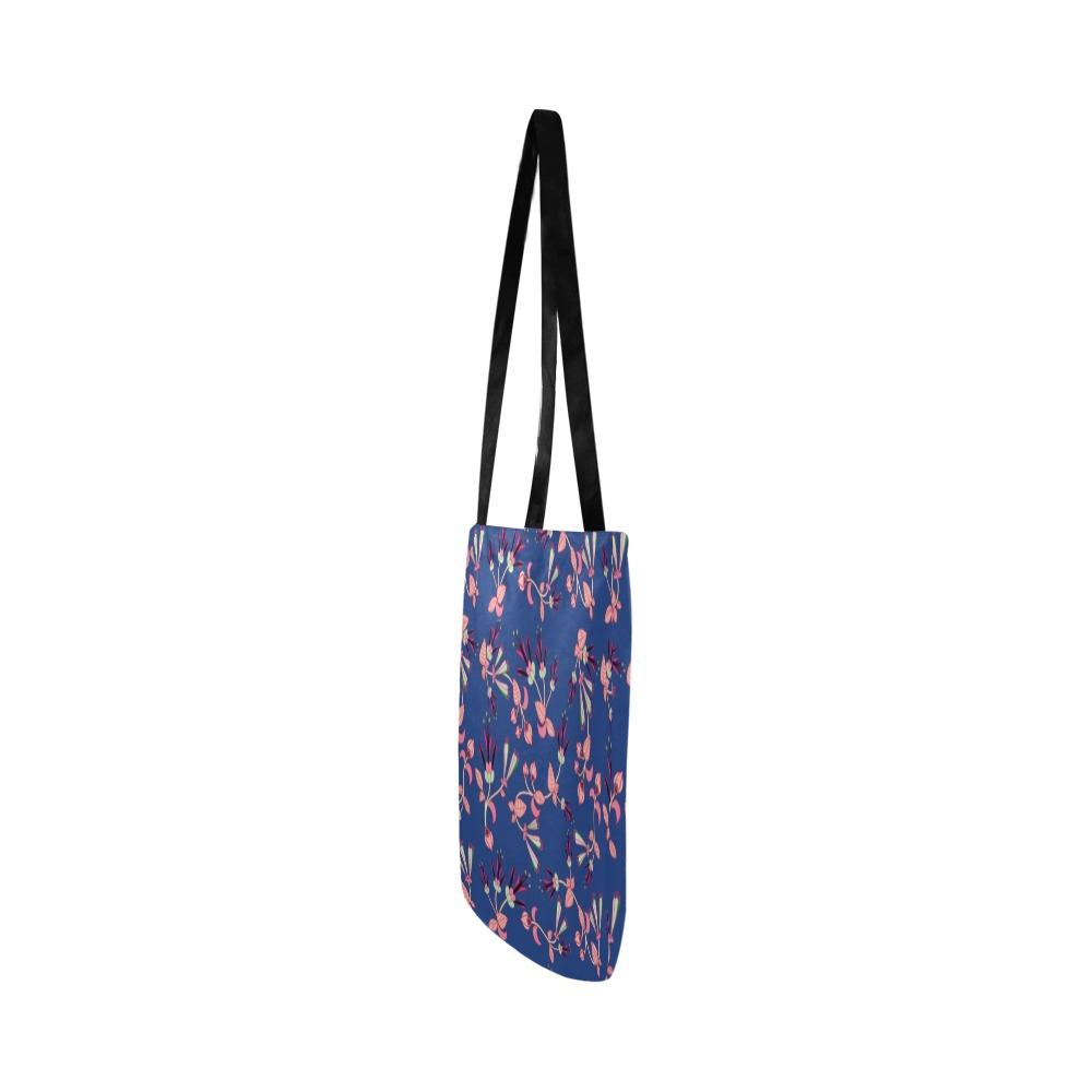 Swift Floral Peach Blue Reusable Shopping Bag Model 1660 (Two sides) Shopping Tote Bag (1660) e-joyer 