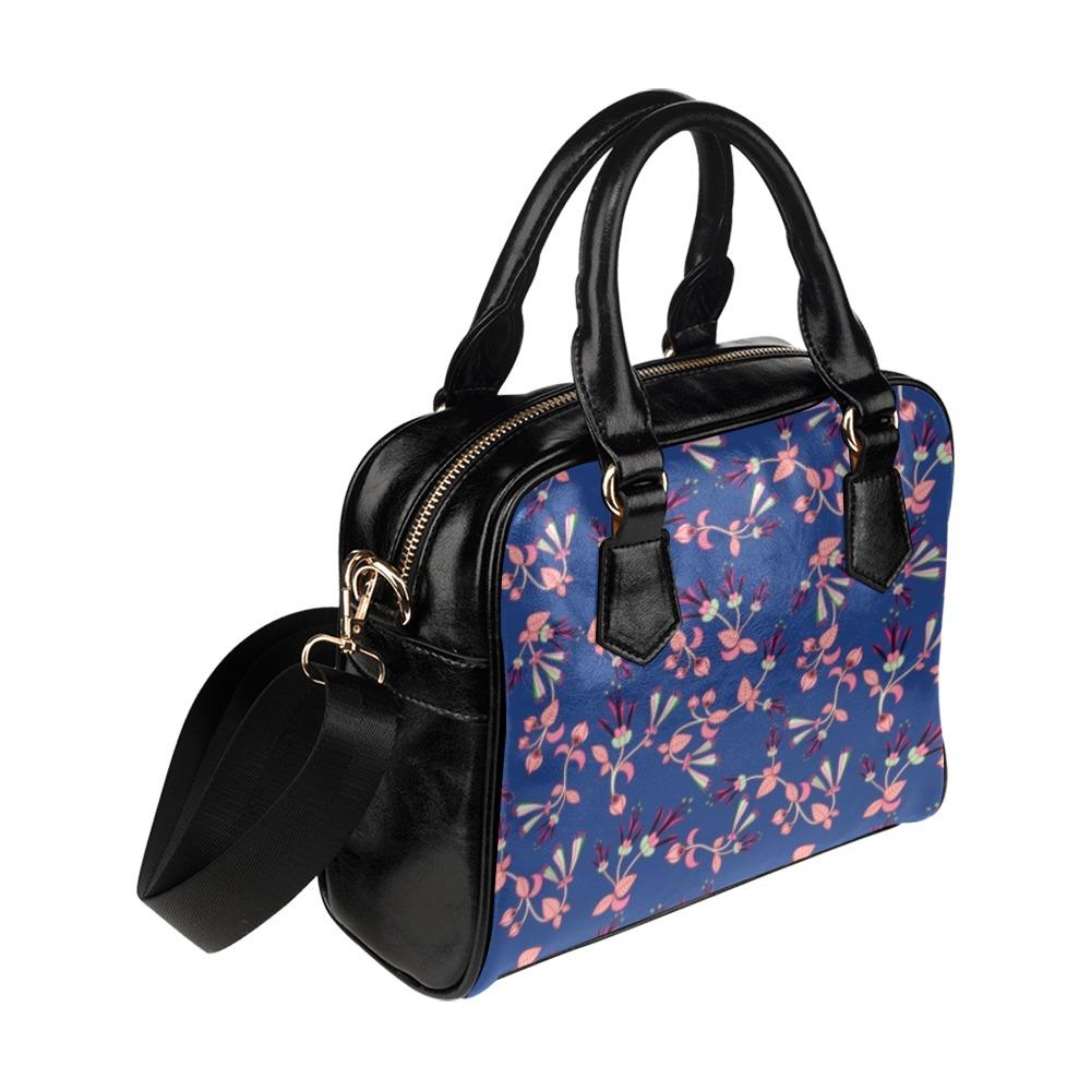Swift Floral Peach Blue Shoulder Handbag (Model 1634) Shoulder Handbags (1634) e-joyer 
