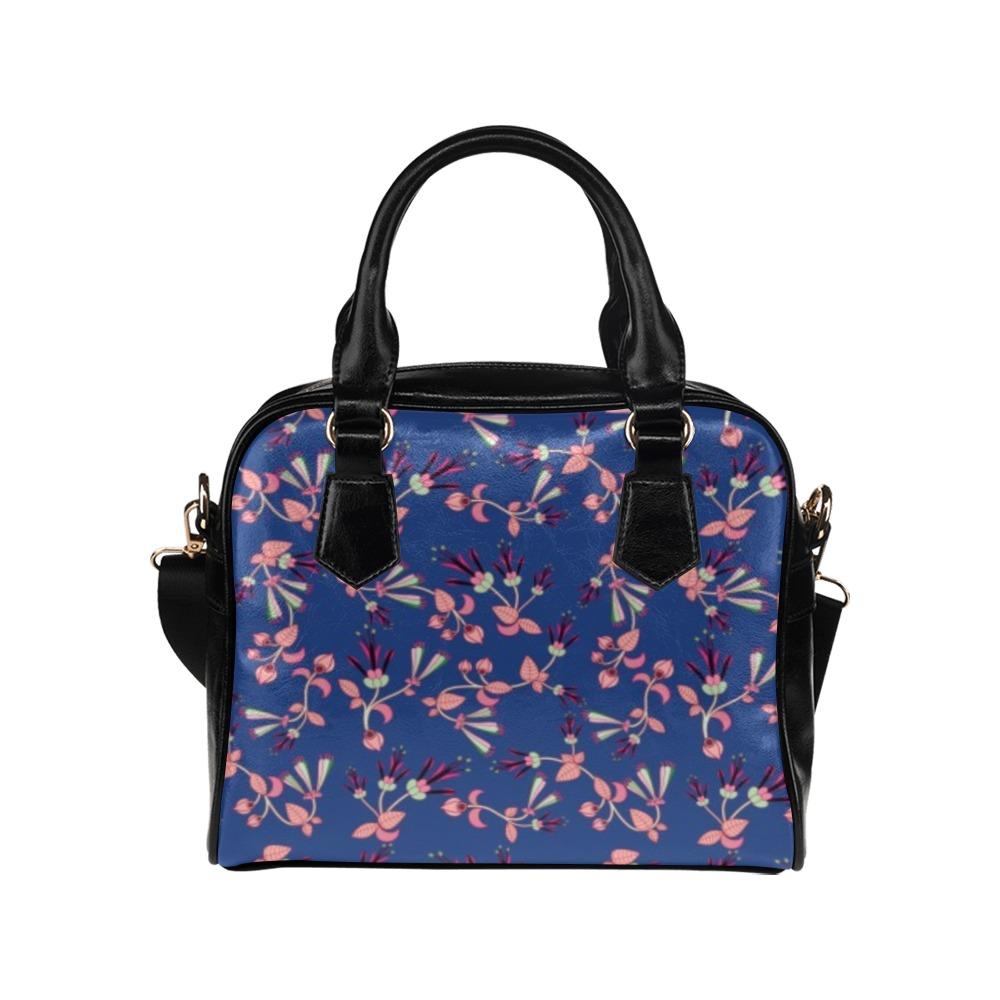 Swift Floral Peach Blue Shoulder Handbag (Model 1634) Shoulder Handbags (1634) e-joyer 