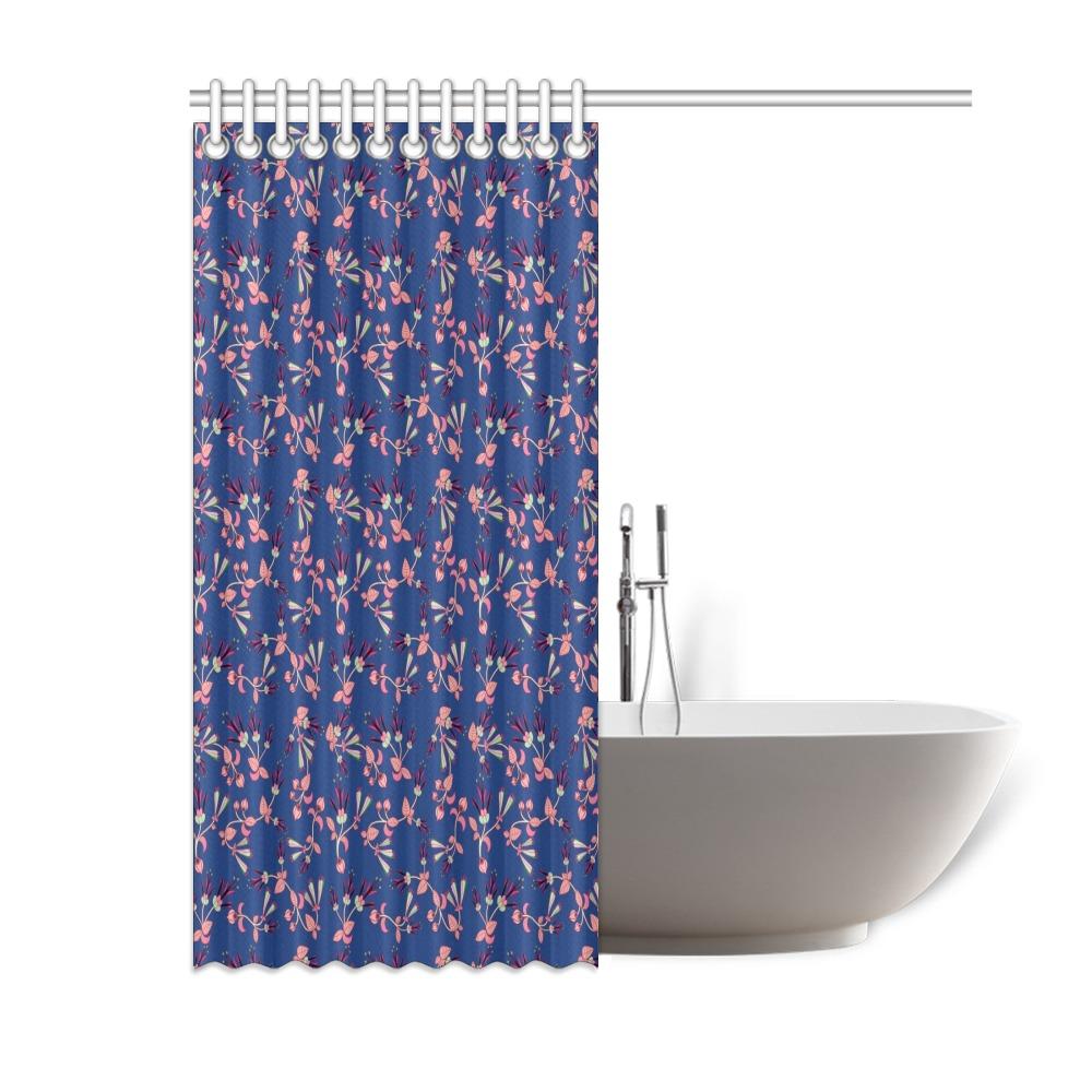 Swift Floral Peach Blue Shower Curtain 60"x72" Shower Curtain 60"x72" e-joyer 