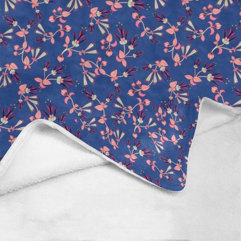 Swift Floral Peach Blue Ultra-Soft Micro Fleece Blanket 60"x80" Ultra-Soft Blanket 60''x80'' e-joyer 