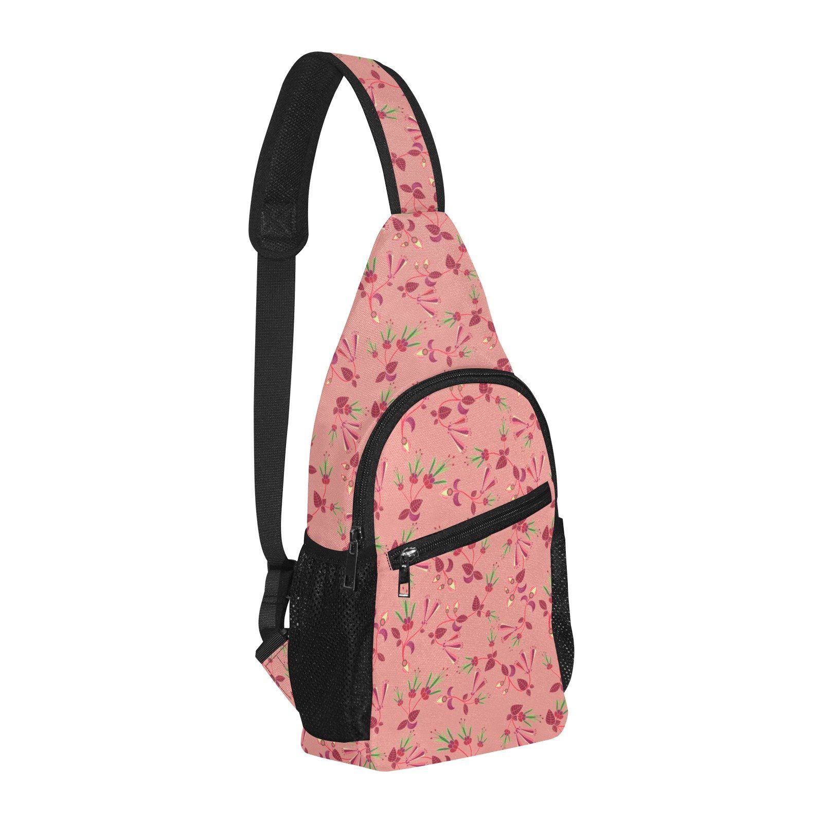 Swift Floral Peach Rouge Remix All Over Print Chest Bag (Model 1719) All Over Print Chest Bag (1719) e-joyer 