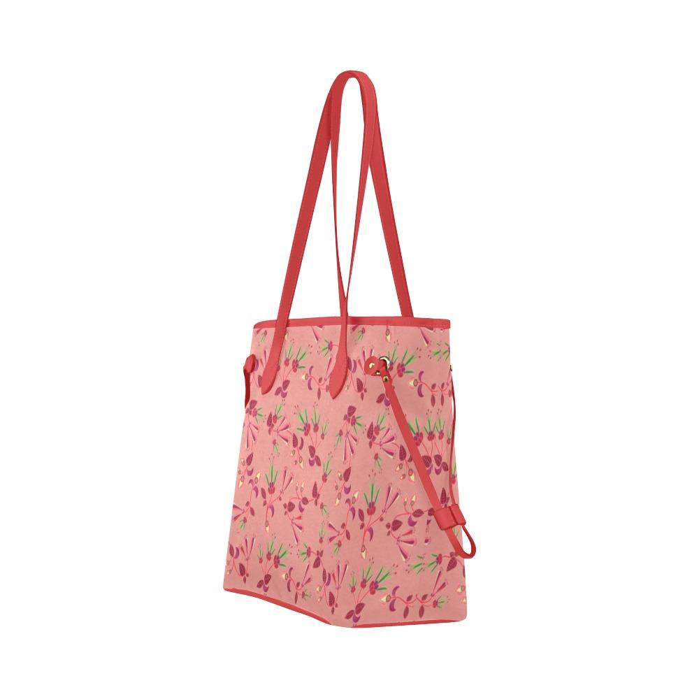 Swift Floral Peach Rouge Remix Clover Canvas Tote Bag (Model 1661) Clover Canvas Tote Bag (1661) e-joyer 