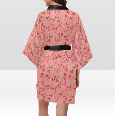 Swift Floral Peach Rouge Remix Kimono Robe Artsadd 