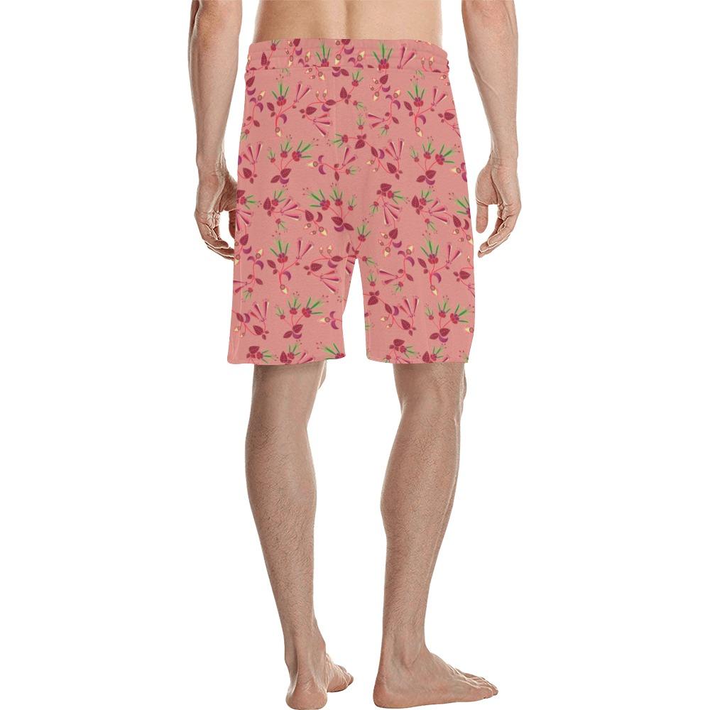 Swift Floral Peach Rouge Remix Men's All Over Print Casual Shorts (Model L23) Men's Casual Shorts (L23) e-joyer 