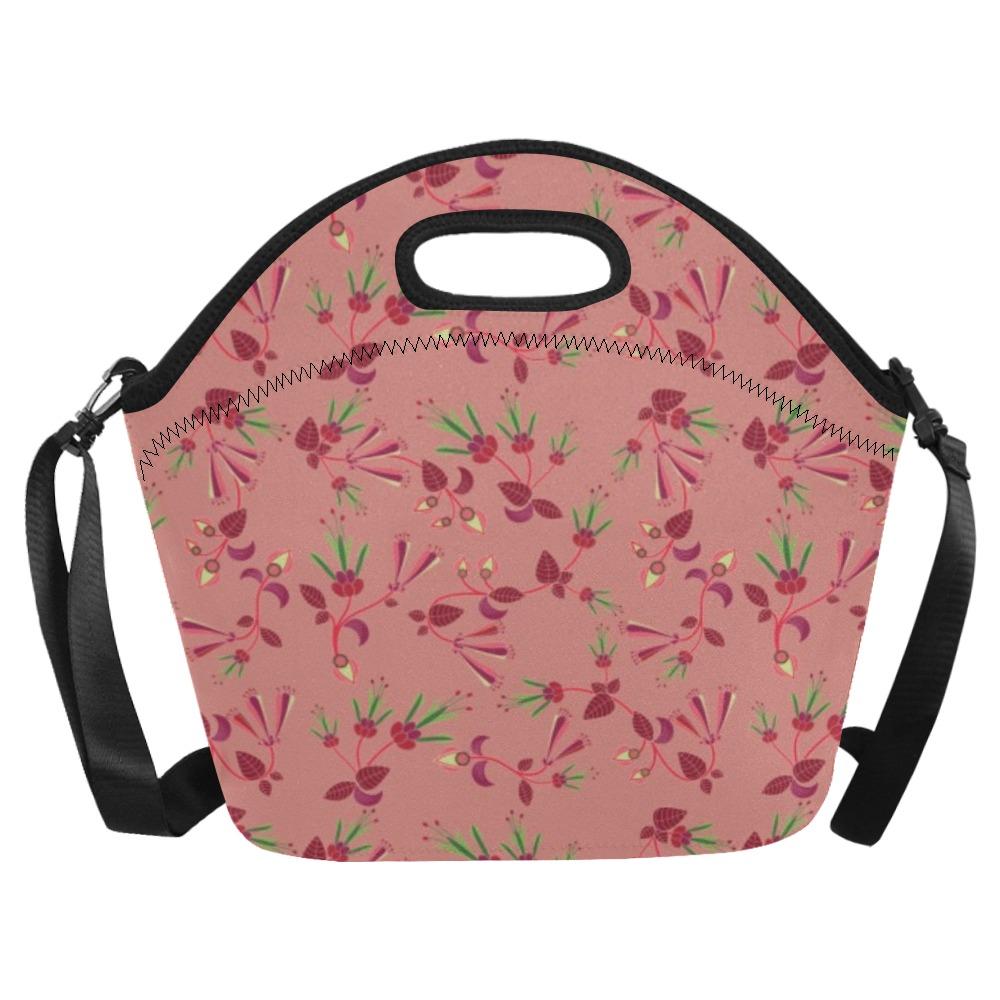 Swift Floral Peach Rouge Remix Neoprene Lunch Bag/Large (Model 1669) bag e-joyer 