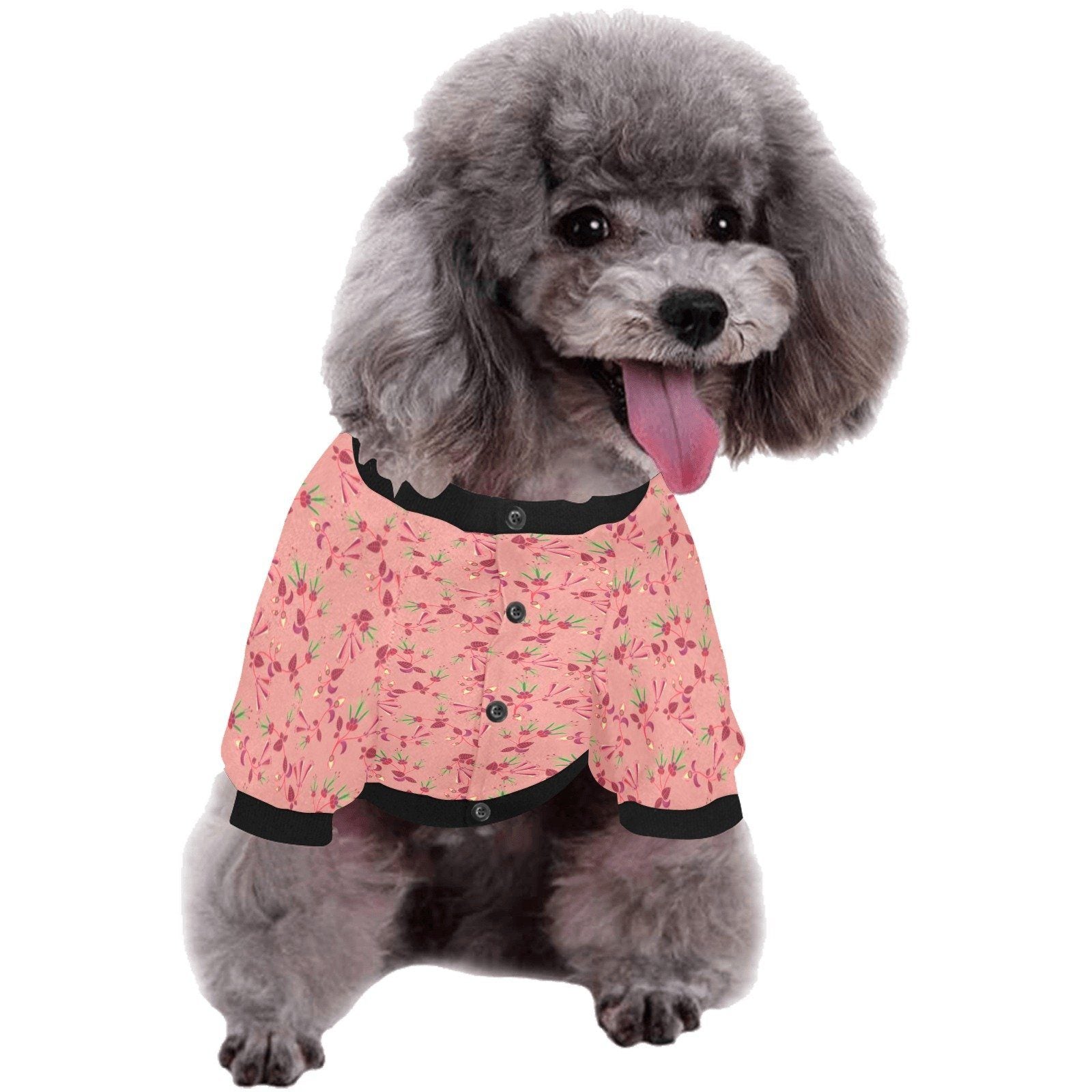 Swift Floral Peach Rouge Remix Pet Dog Round Neck Shirt Pet Dog Round Neck Shirt e-joyer 