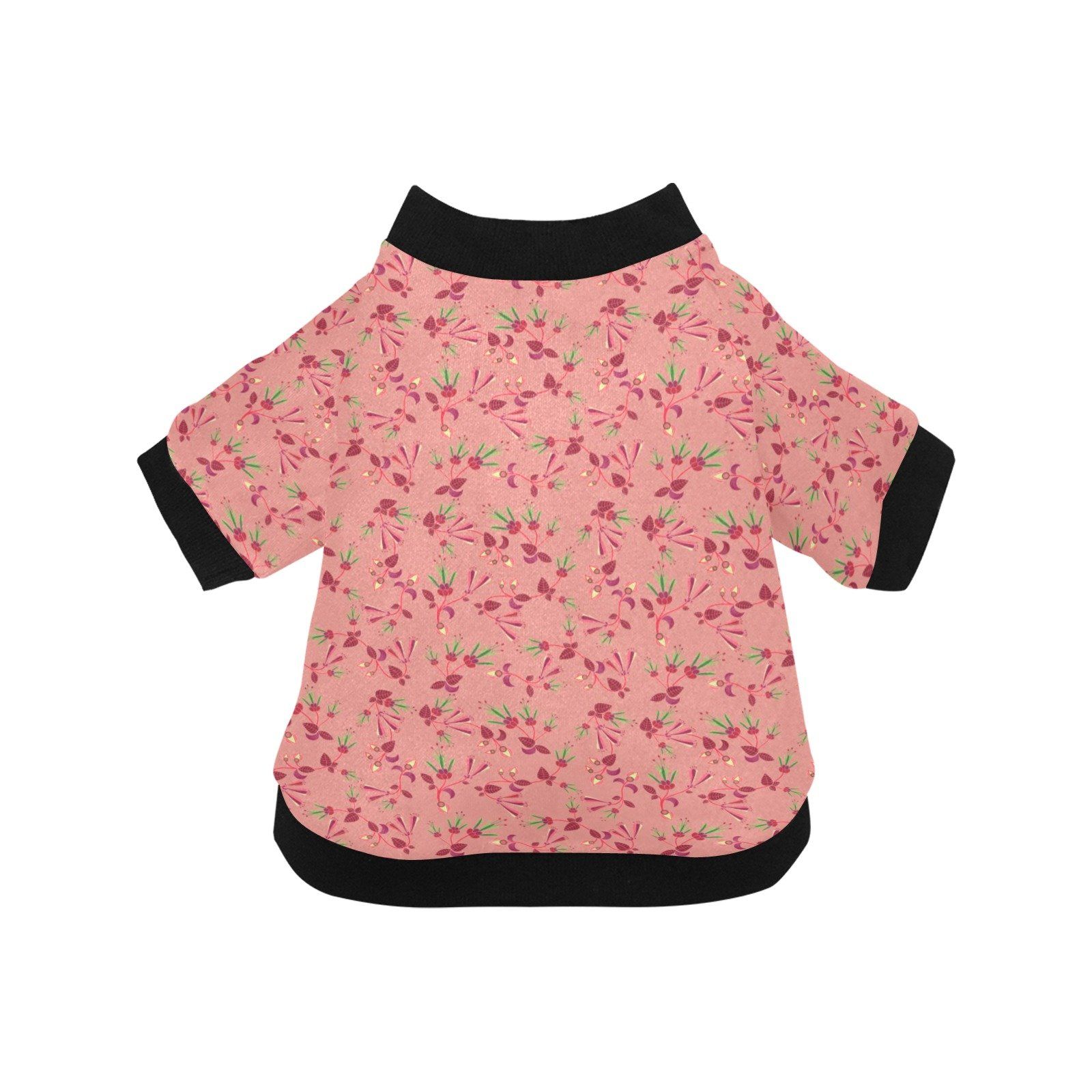 Swift Floral Peach Rouge Remix Pet Dog Round Neck Shirt Pet Dog Round Neck Shirt e-joyer 