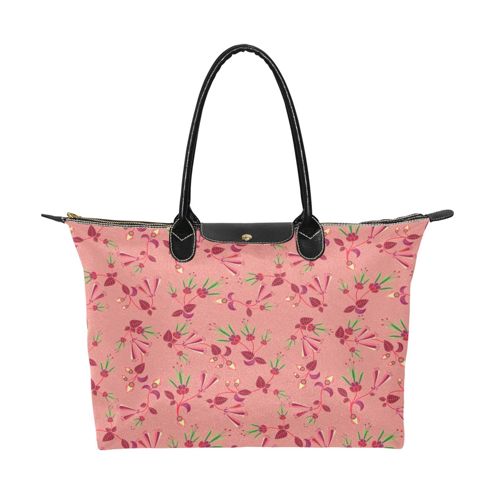 Swift Floral Peach Rouge Remix Single-Shoulder Lady Handbag (Model 1714) bag e-joyer 