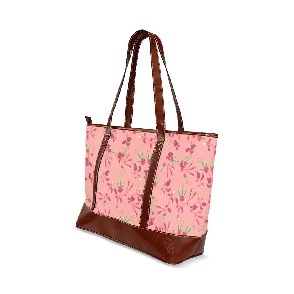 Swift Floral Peach Rouge Remix Tote Handbag (Model 1642) Tote Handbags (1642) e-joyer 