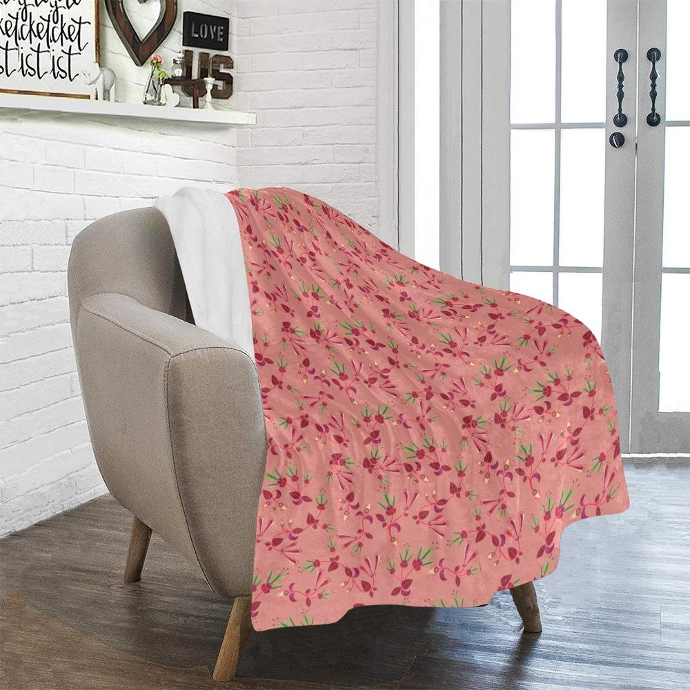 Swift Floral Peach Rouge Remix Ultra-Soft Micro Fleece Blanket 40"x50" Ultra-Soft Blanket 40''x50'' e-joyer 